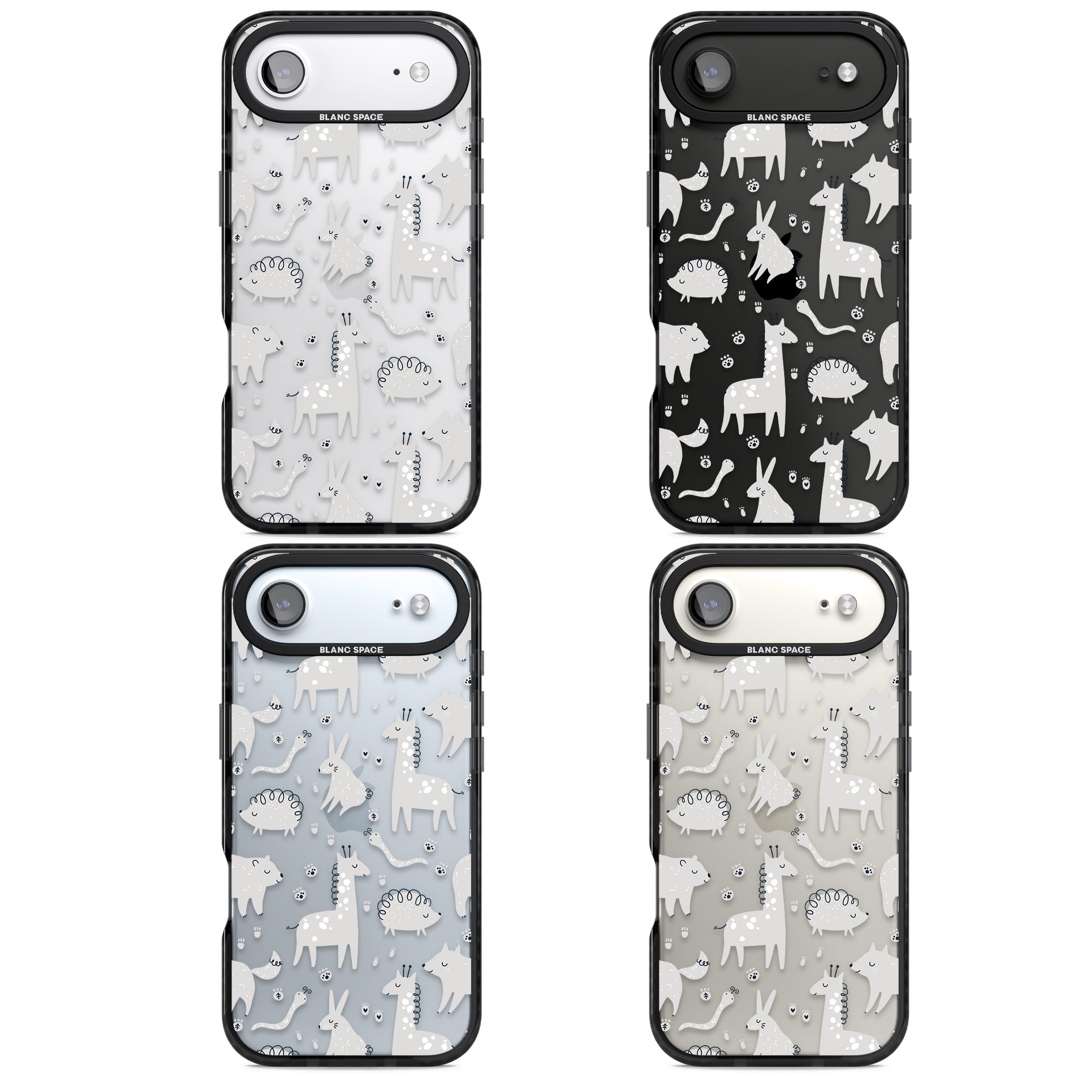 Monochrome Animal Party iPhone 17 Air Impact Black Phone Case APT Impact Protection