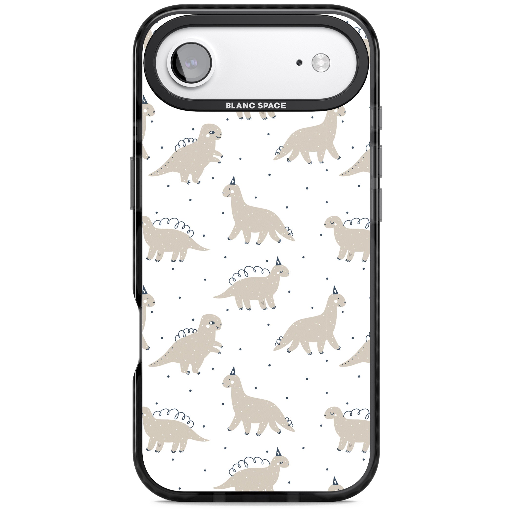 Party Dino Pattern iPhone 17 Air Impact Black Phone Case