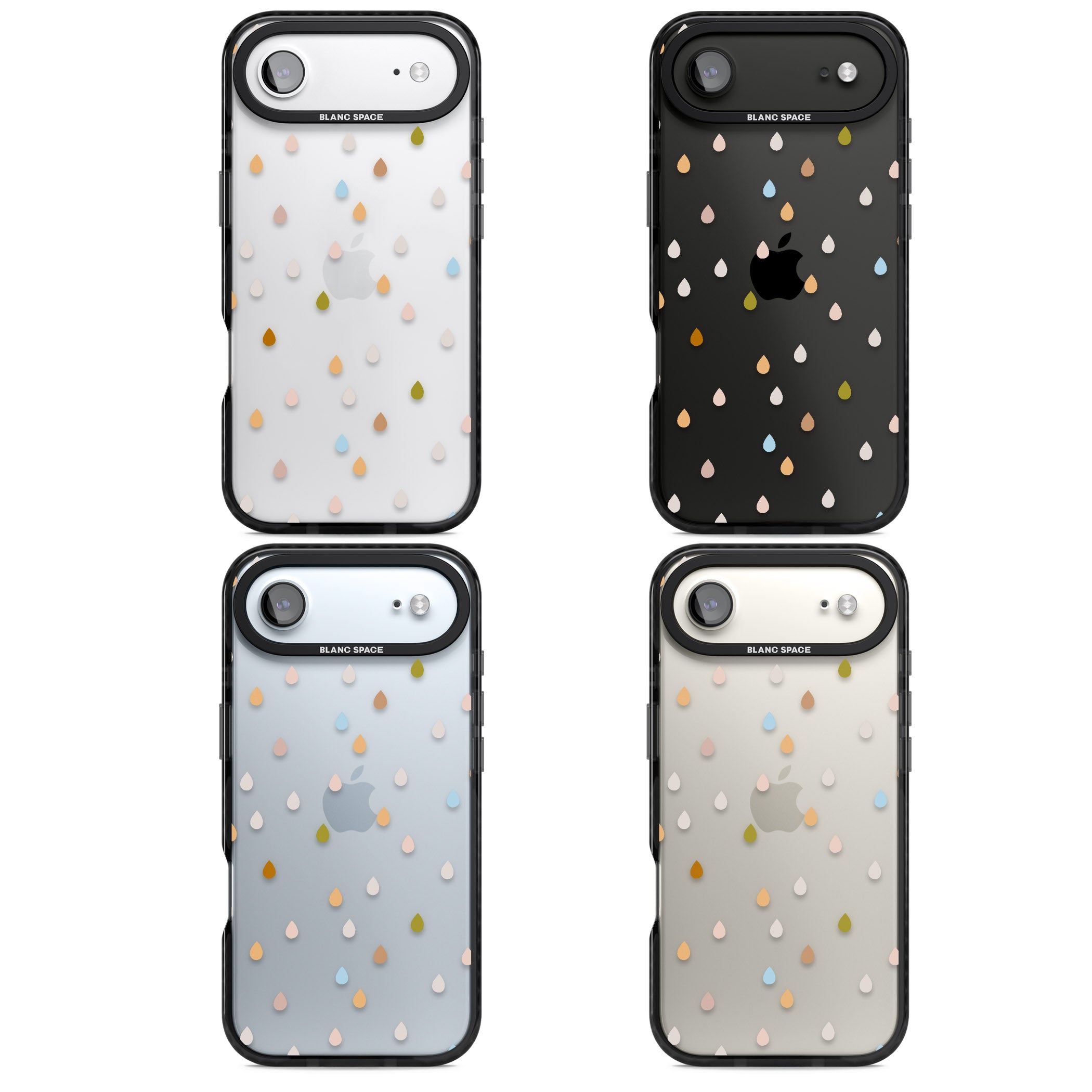Pastel Raindrops iPhone 17 Air Impact Black Phone Case APT Impact Protection