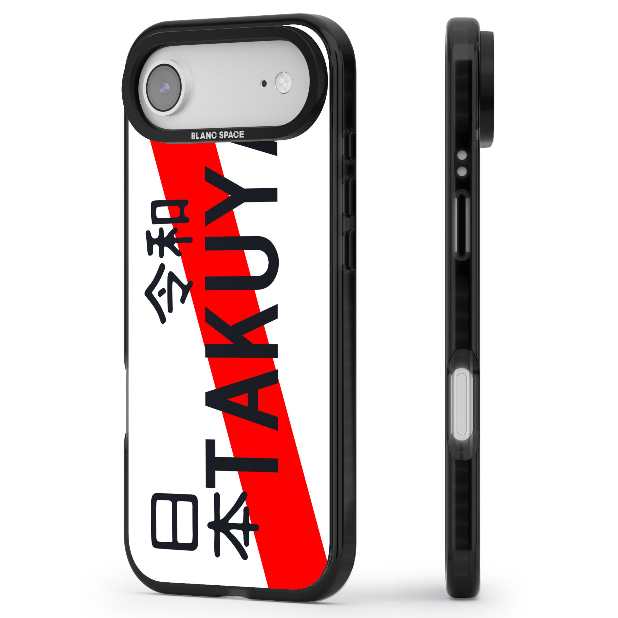 Personalised Japanese License Plate iPhone 17 Air Impact Black Phone Case Side Profile
