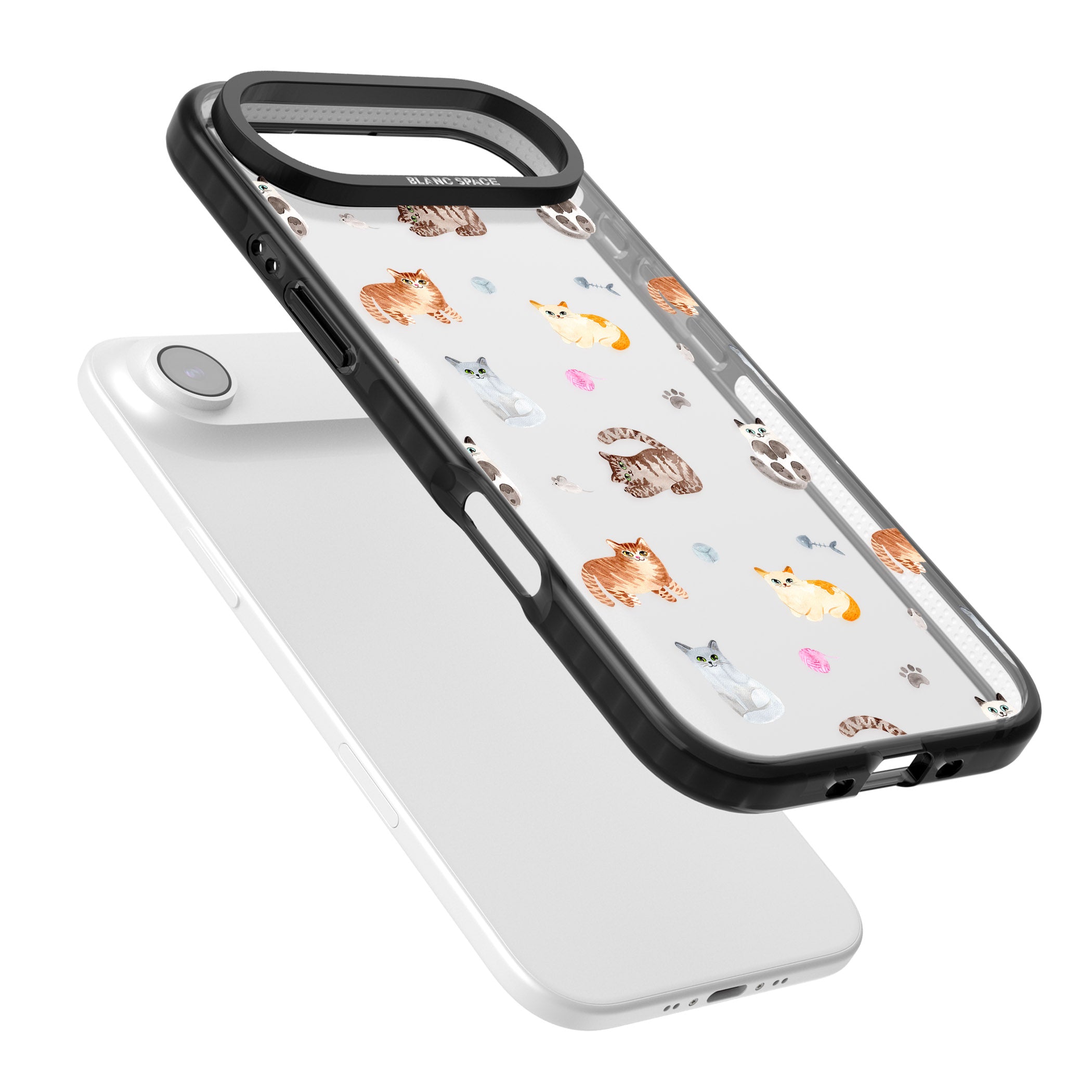 Playful Cats iPhone 17 Air Impact Black Phone Case Colours