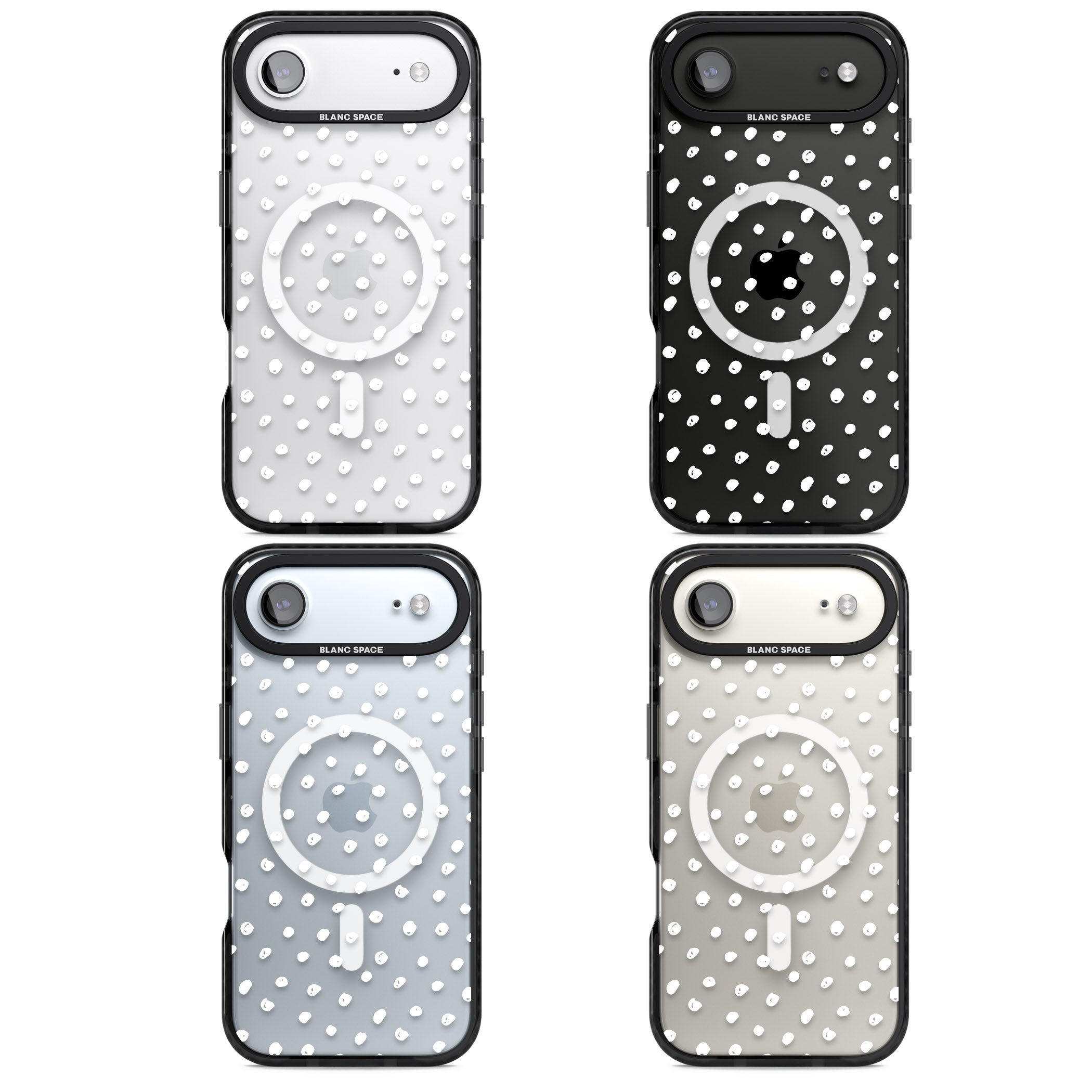 Messy White Dot Pattern iPhone 17 Air Impact Pro Black Phone Case APT Impact Protection