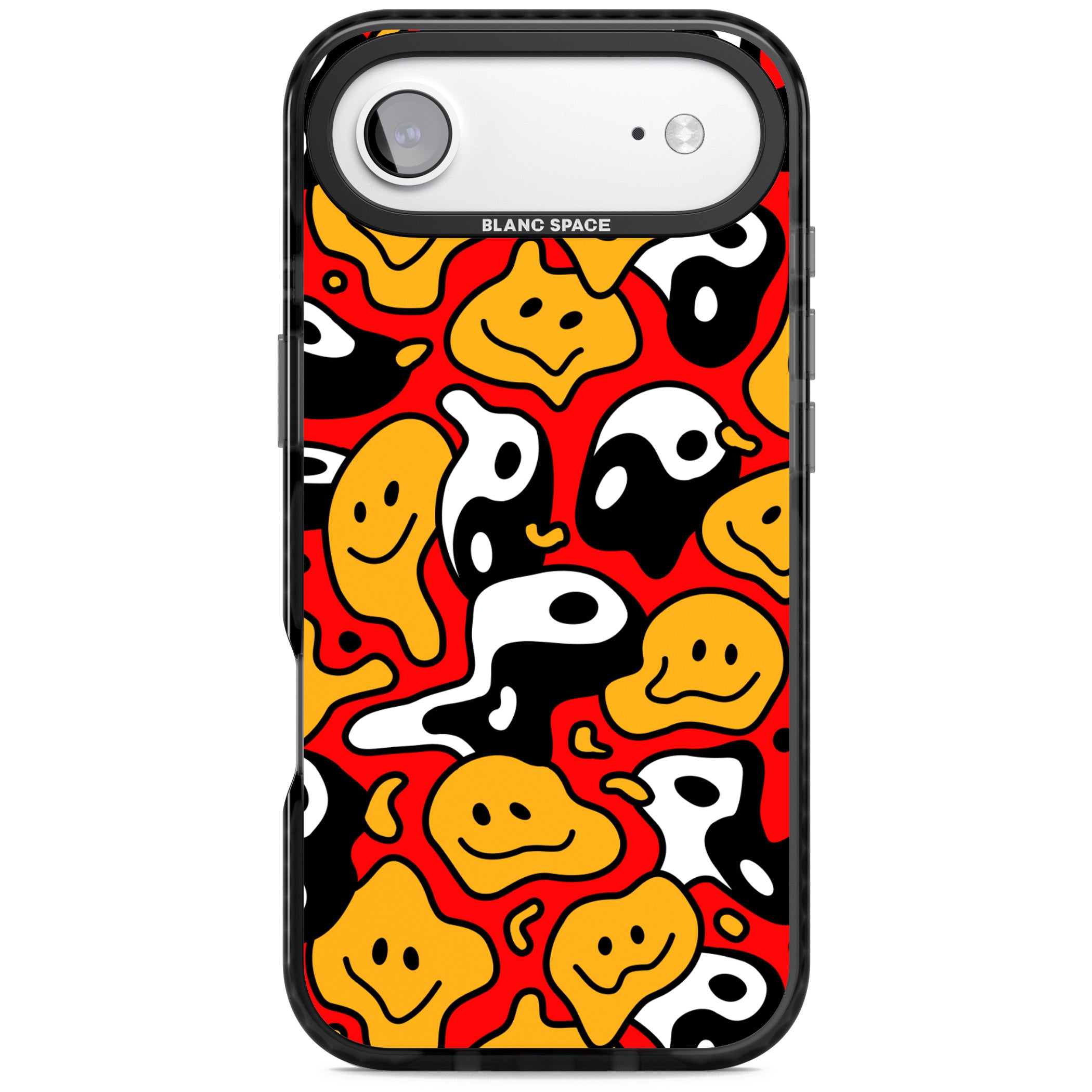 Yin Yang Acid Face iPhone 17 Air Impact Pro Black Phone Case