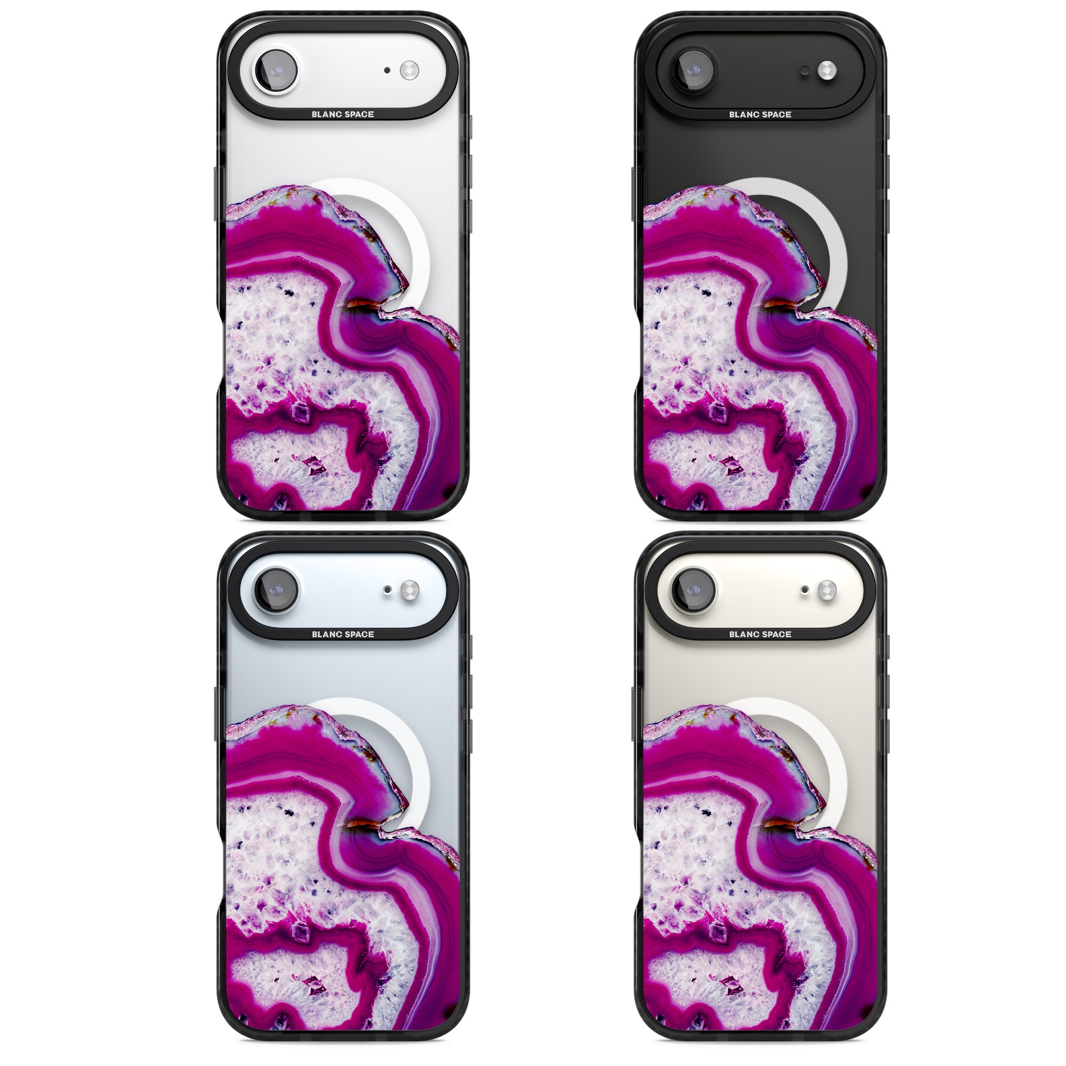 Violet Crystal Agate iPhone 17 Air Impact Pro Black Phone Case APT Impact Protection