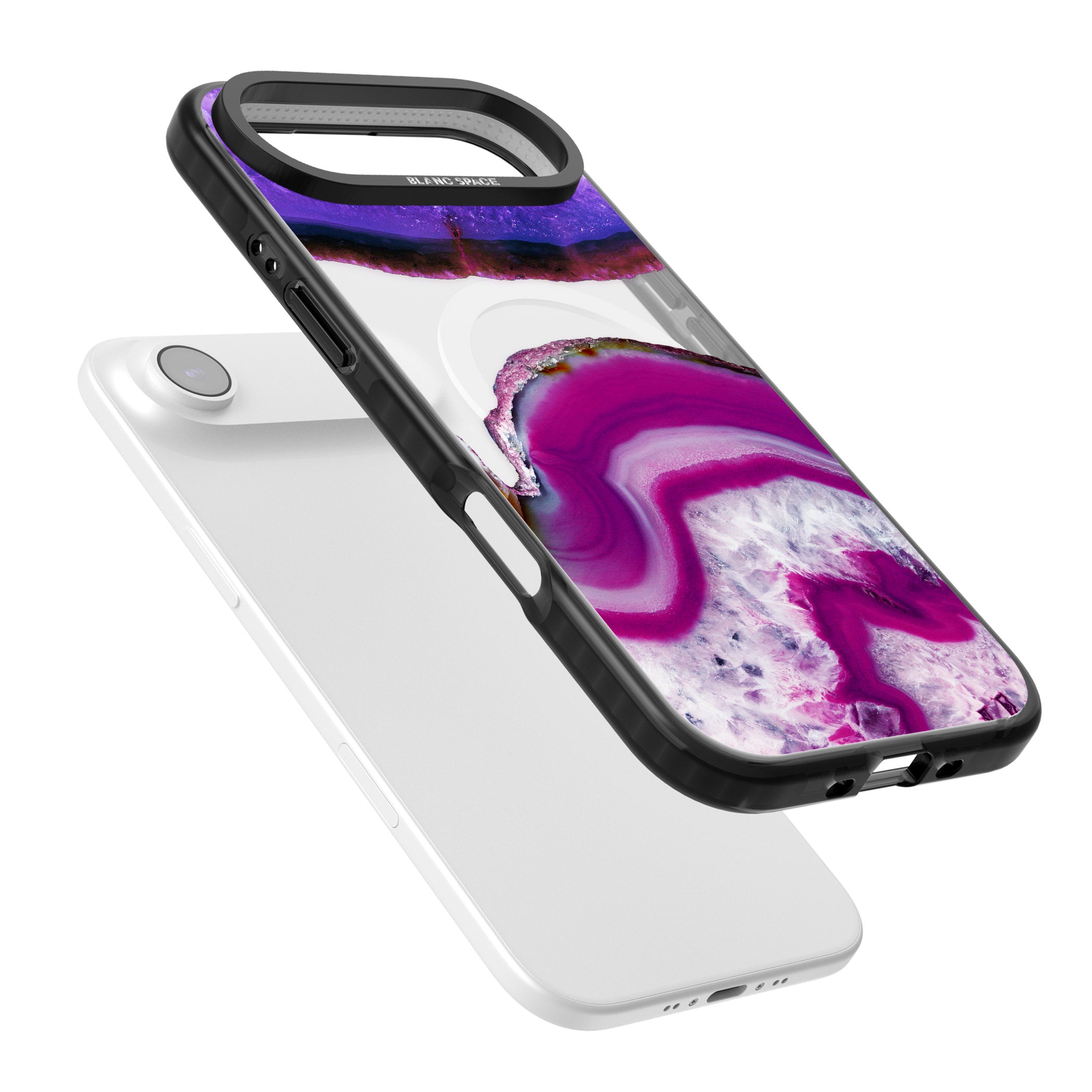 Amethyst Crystal Slice iPhone 17 Air Impact Pro Black Phone Case Colours
