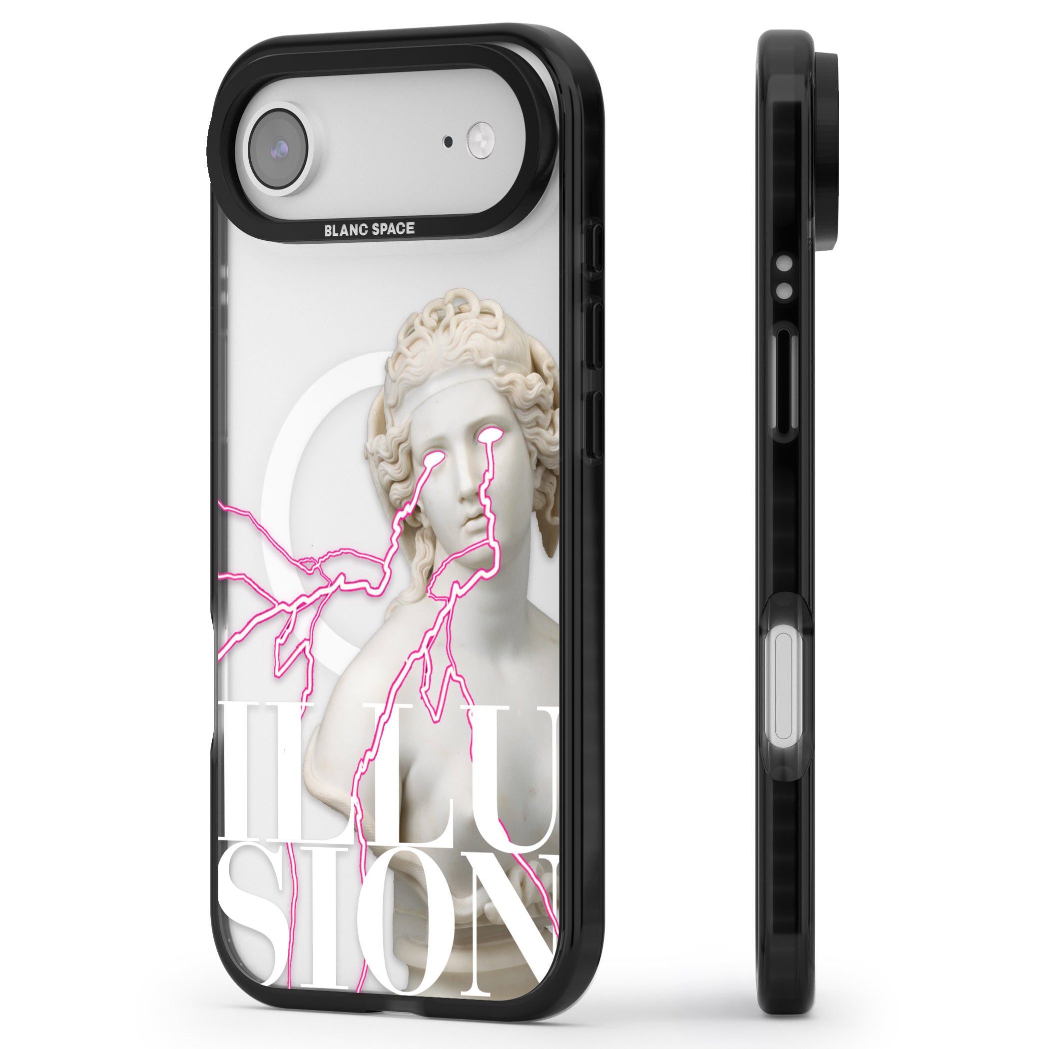 Illusion iPhone 17 Air Impact Pro Black Phone Case Side Profile