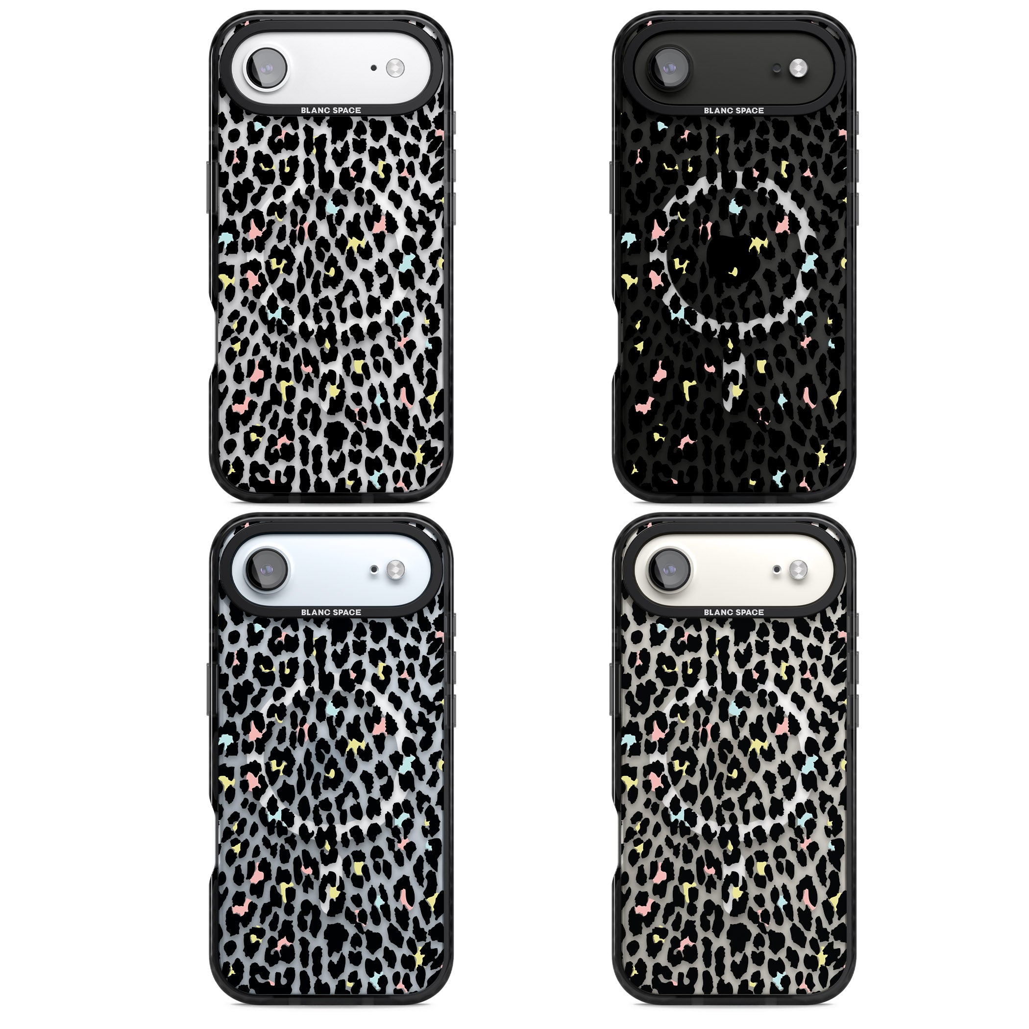 Pastel Leopard Print iPhone 17 Air Impact Pro Black Phone Case APT Impact Protection