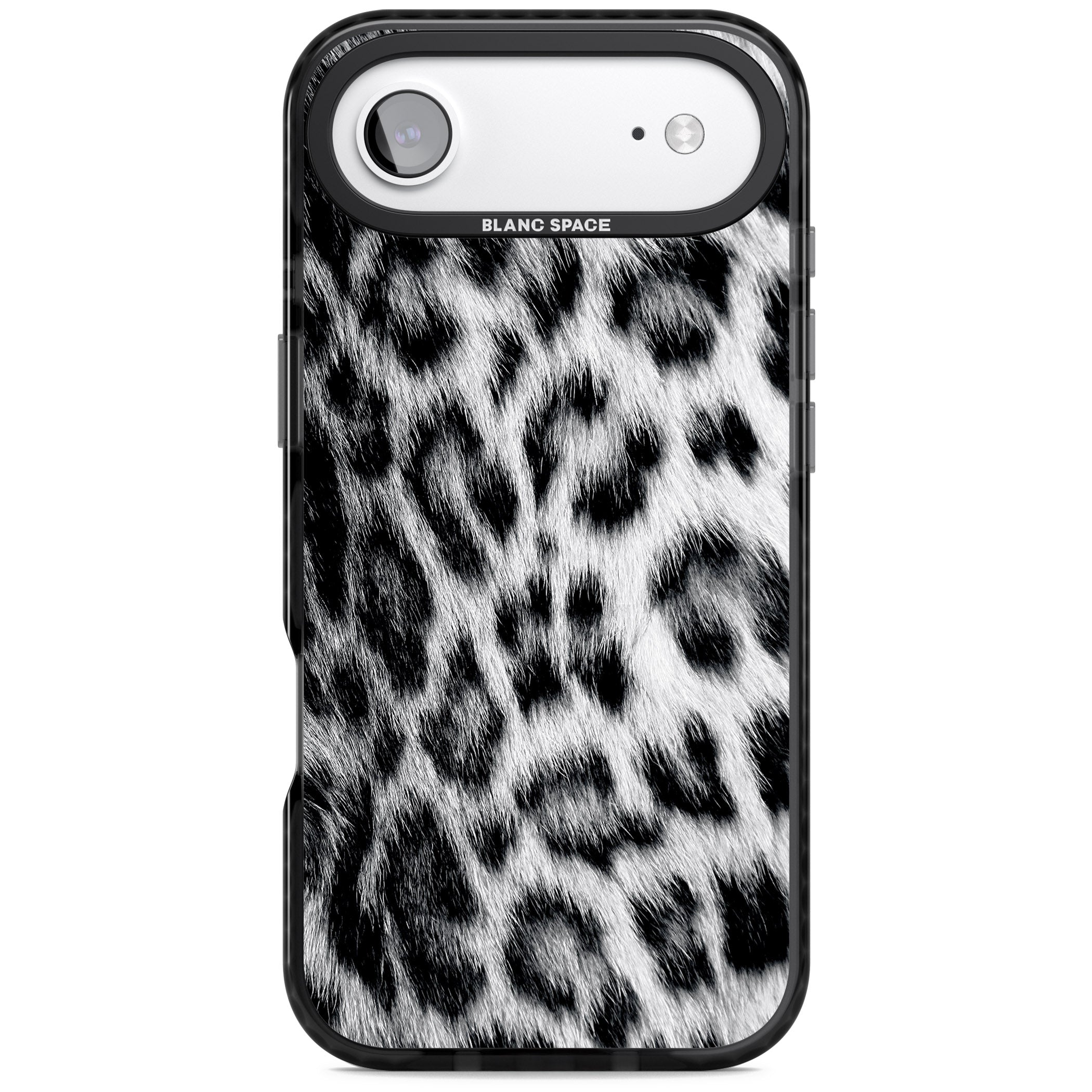 Animal Fur Pattern Snow Leopard iPhone 17 Air Impact Pro Black Phone Case