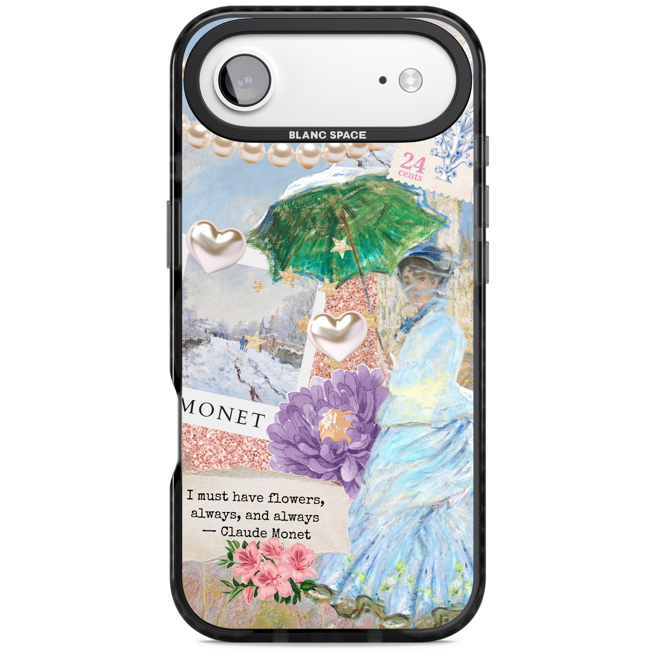 Monet 'Must Have Flowers' Collage iPhone 17 Air Impact Pro Black Phone Case