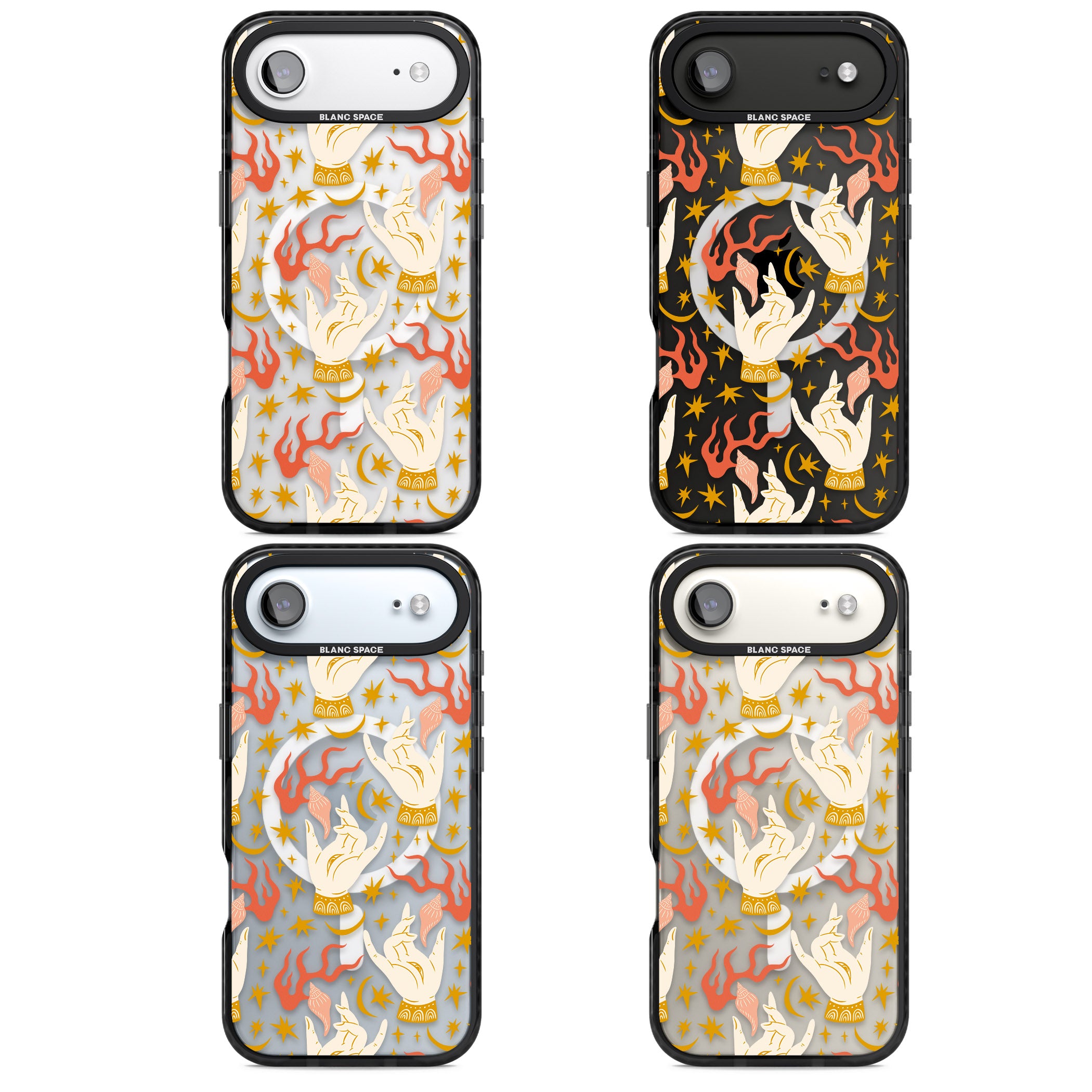 Hand Watcher Pattern iPhone 17 Air Impact Pro Black Phone Case APT Impact Protection