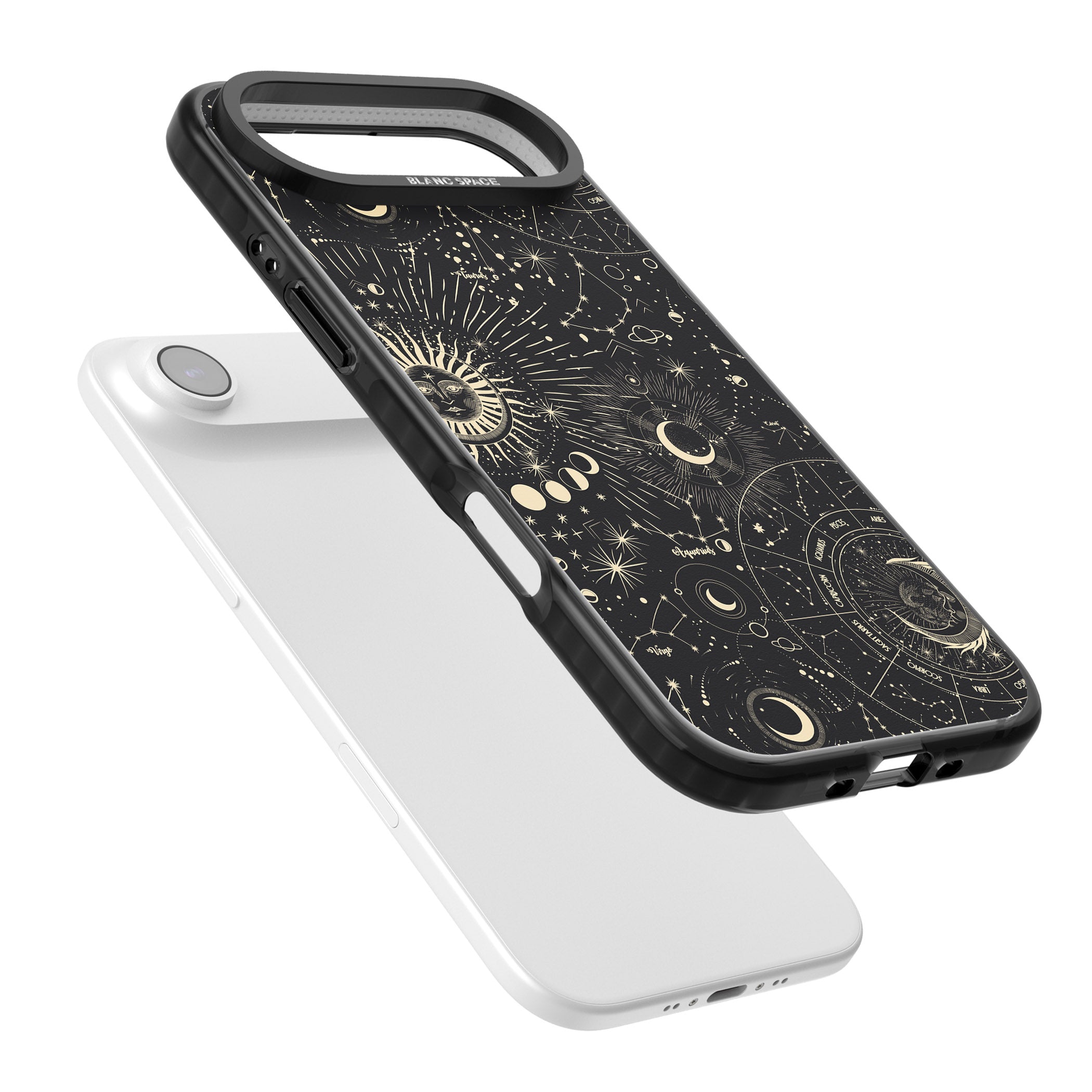 Suns & Zodiac Celestial Chart iPhone 17 Air Impact Pro Black Phone Case Colours