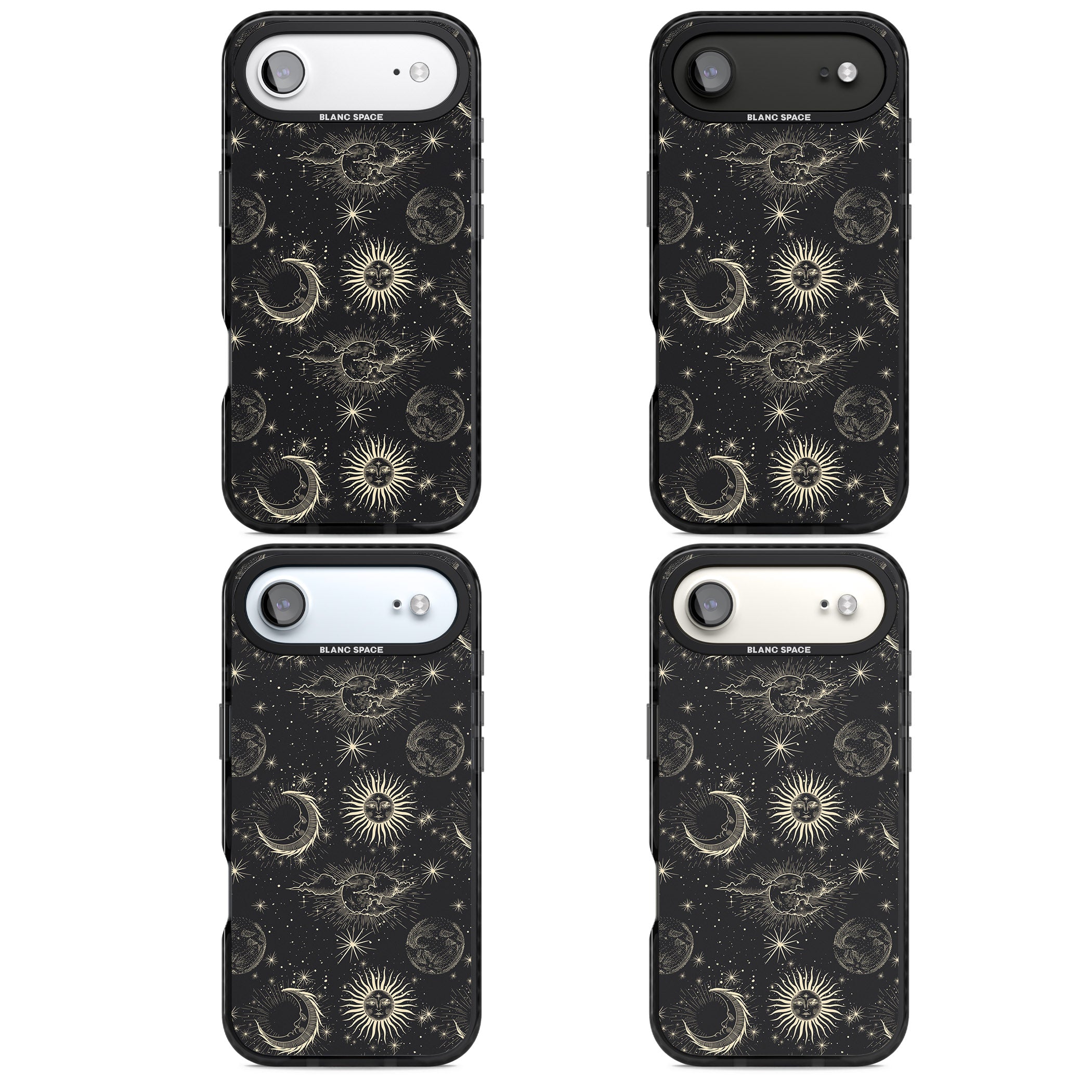 Suns & Moons Celestial Night iPhone 17 Air Impact Pro Black Phone Case APT Impact Protection