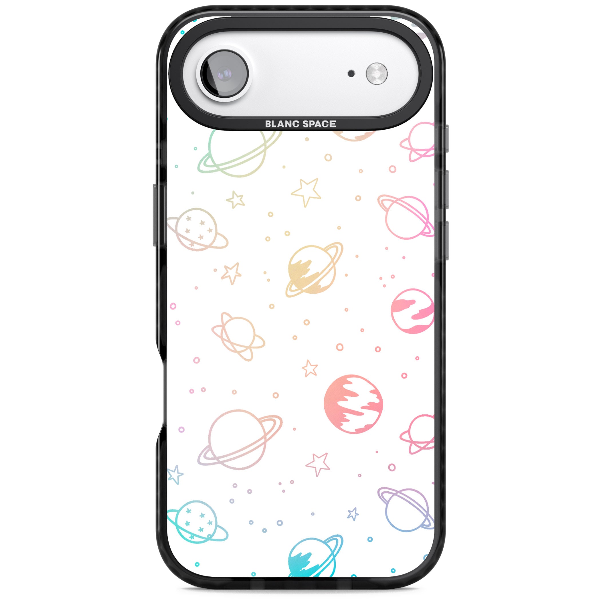 Pastel Cosmic Galaxy iPhone 17 Air Impact Pro Black Phone Case