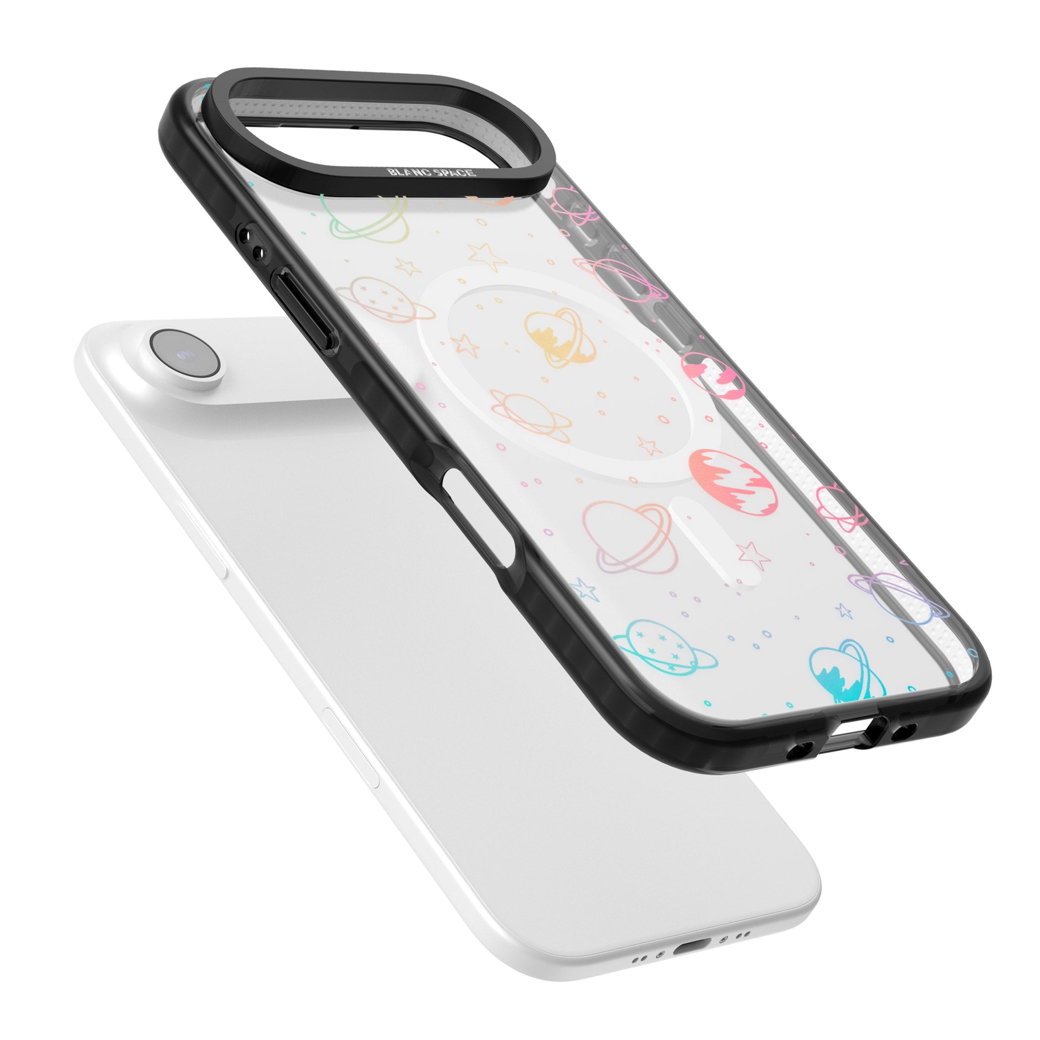 Pastel Space Universe iPhone 17 Air Impact Pro Black Phone Case Colours