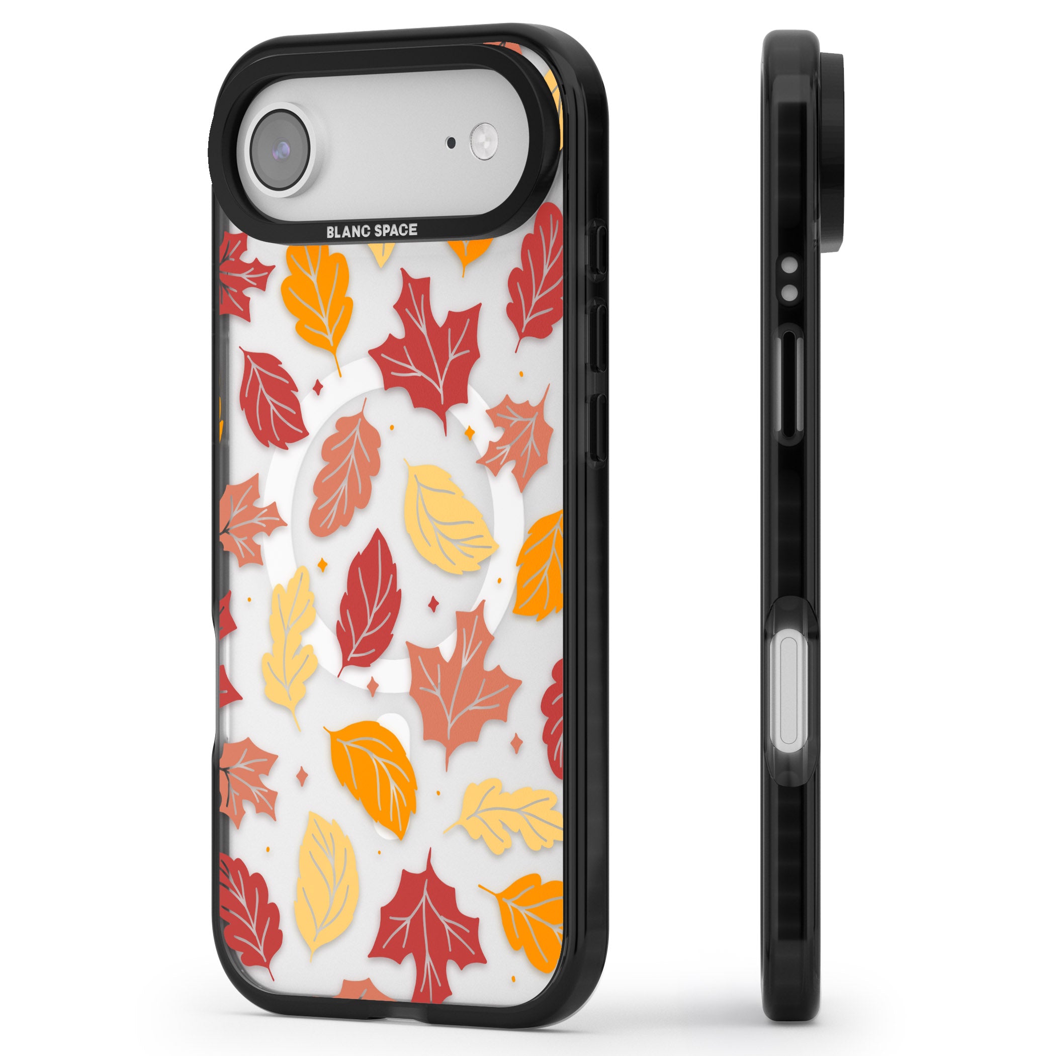 Autumn Leaves iPhone 17 Air Impact Pro Black Phone Case Side Profile