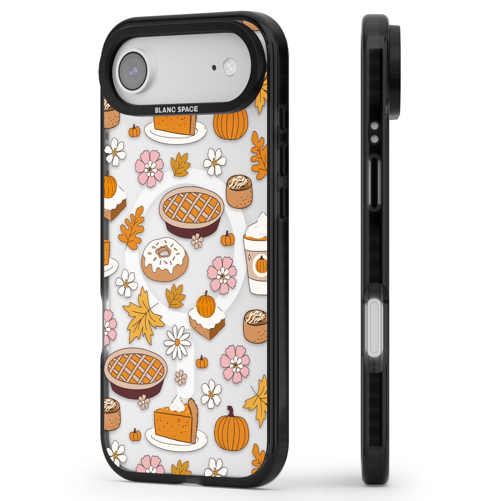 Pumpkin Pie Autumn Treats iPhone 17 Air Impact Pro Black Phone Case Side Profile