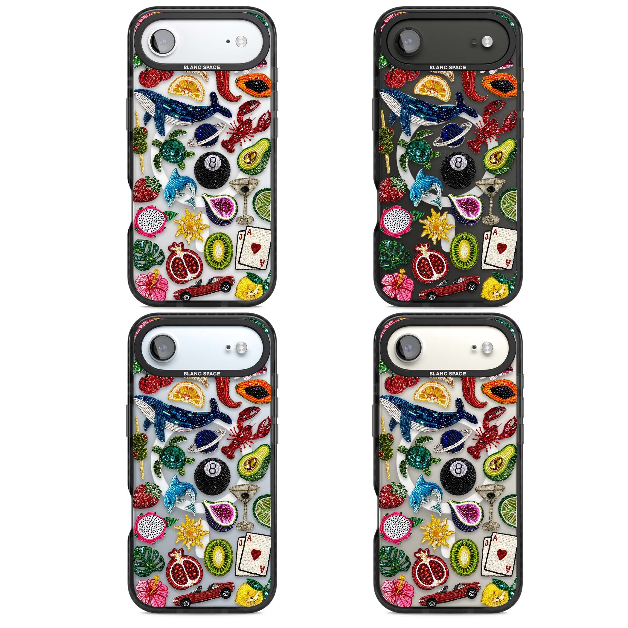 Beaded Mix cute iPhone case | Black Impact Magsafe case for iPhone Air