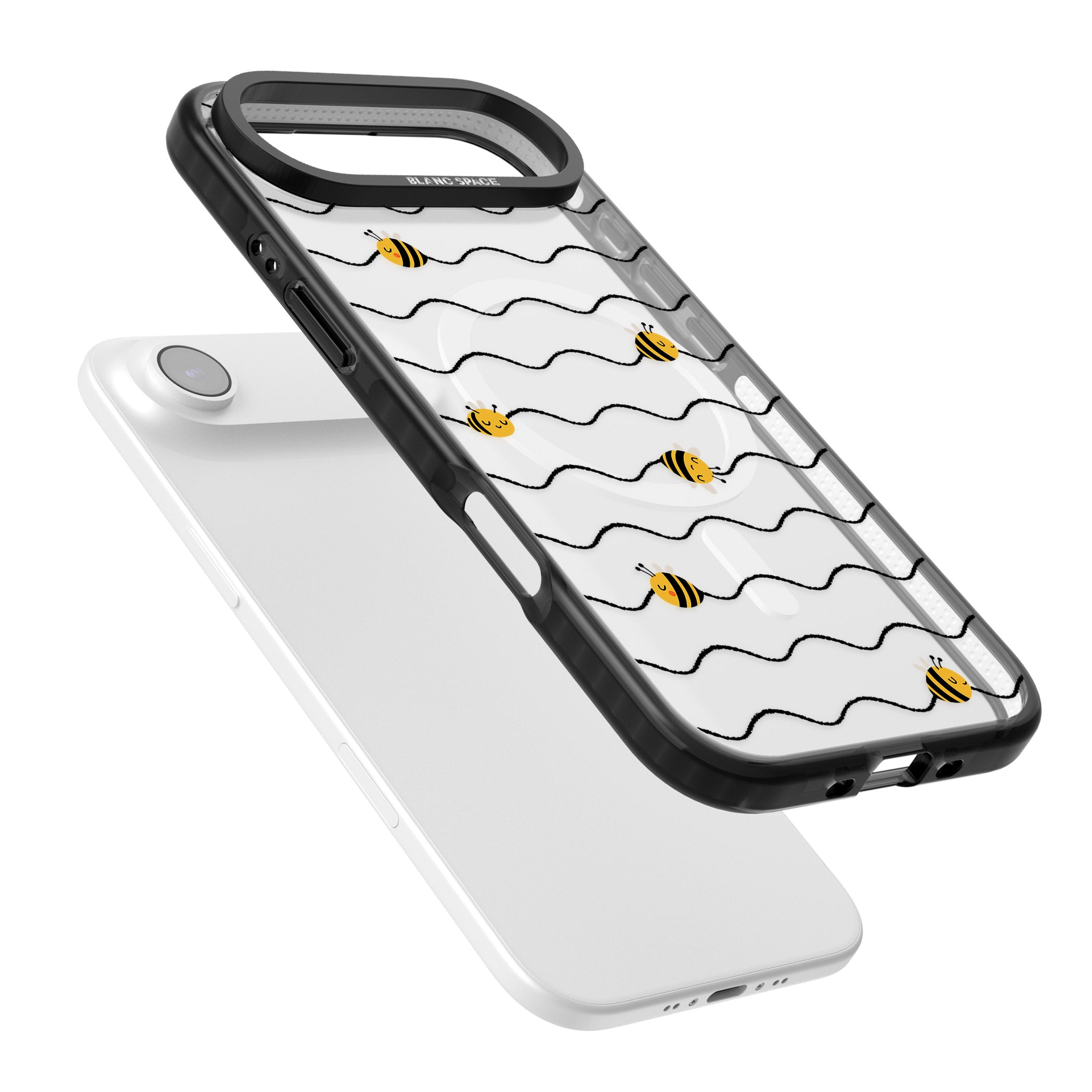Bee Wave Pattern iPhone 17 Air Impact Pro Black Phone Case Colours