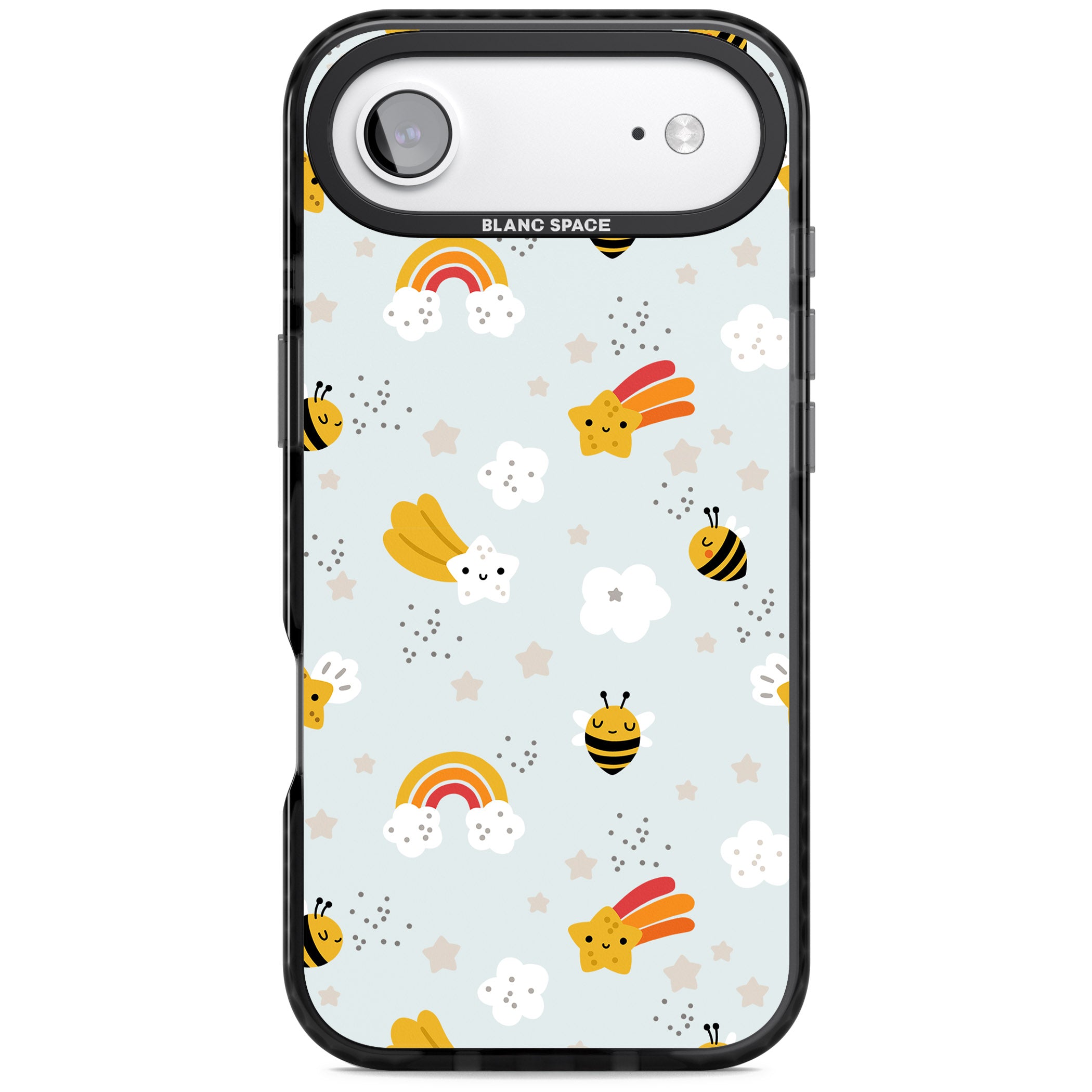 Sweet As Honey Patterns: Bees & Rainbows iPhone 17 Air Impact Pro Black Phone Case