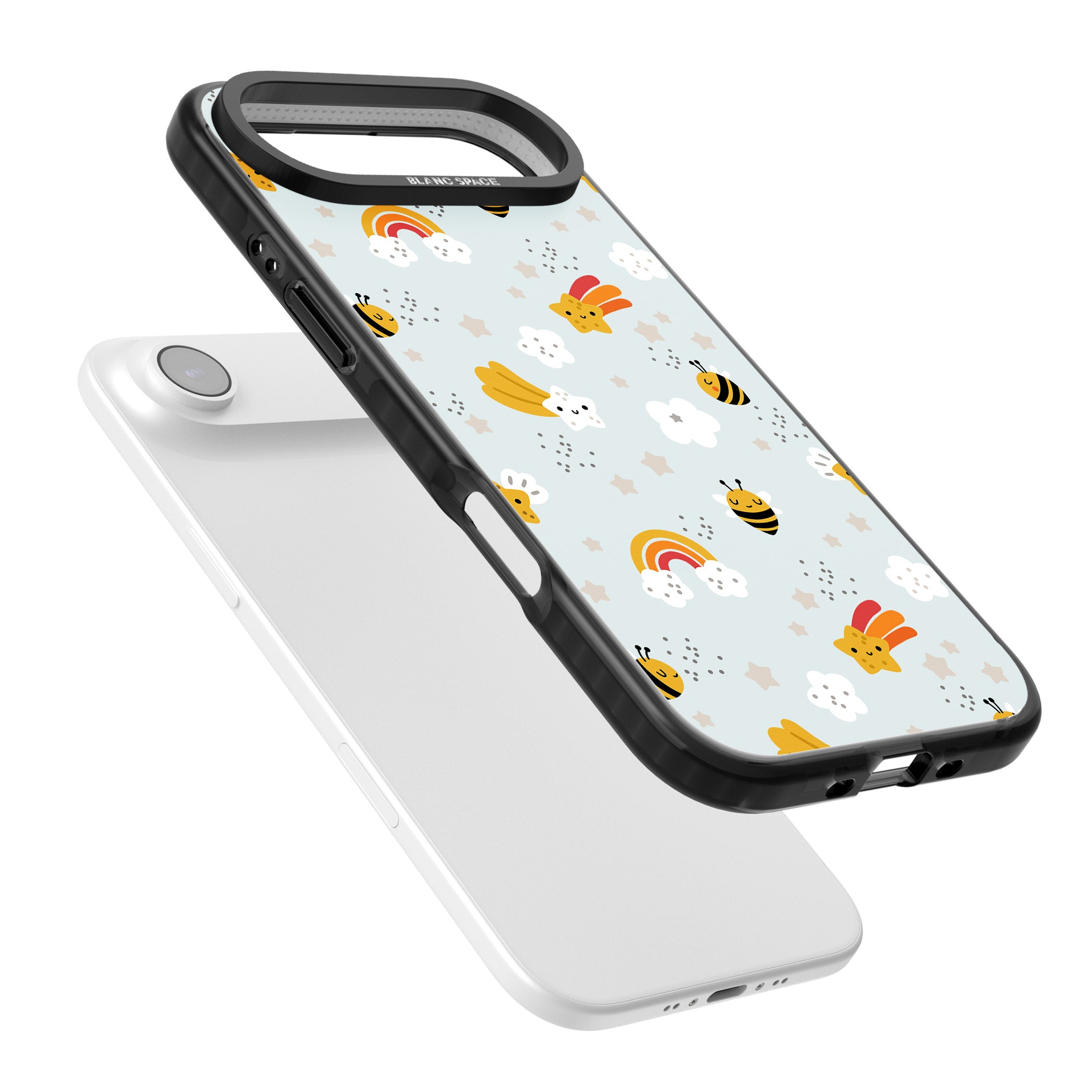 Sweet As Honey Patterns: Bees & Rainbows iPhone 17 Air Impact Pro Black Phone Case Colours
