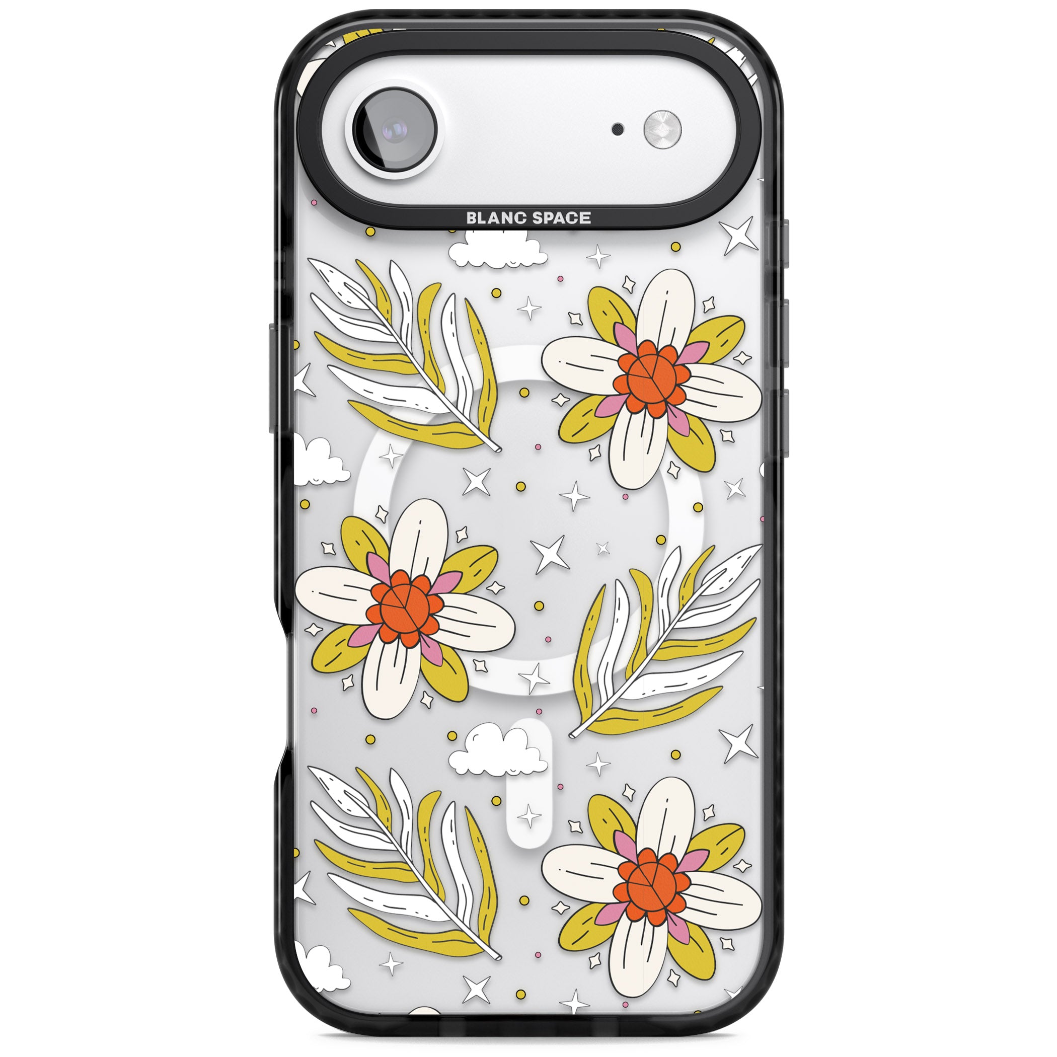 Boho Celestial Floral Dream iPhone 17 Air Impact Pro Black Phone Case