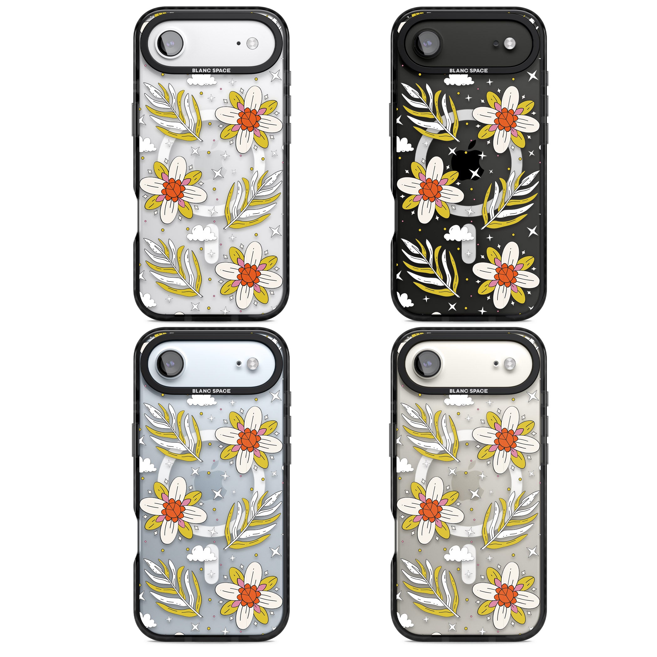 Boho Celestial Floral Dream iPhone 17 Air Impact Pro Black Phone Case APT Impact Protection