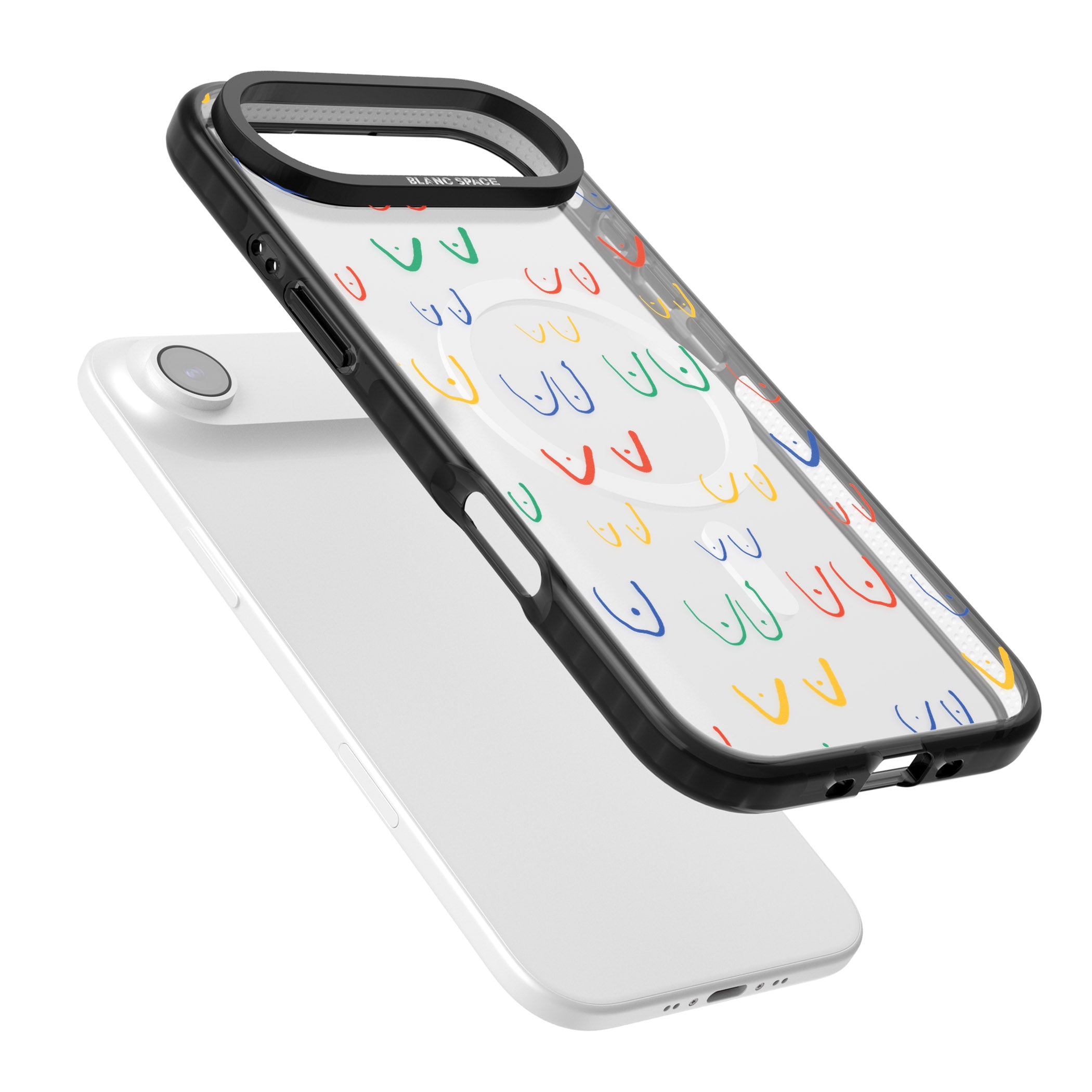 Boob Pattern (Mixed Colours) iPhone 17 Air Impact Pro Black Phone Case Colours