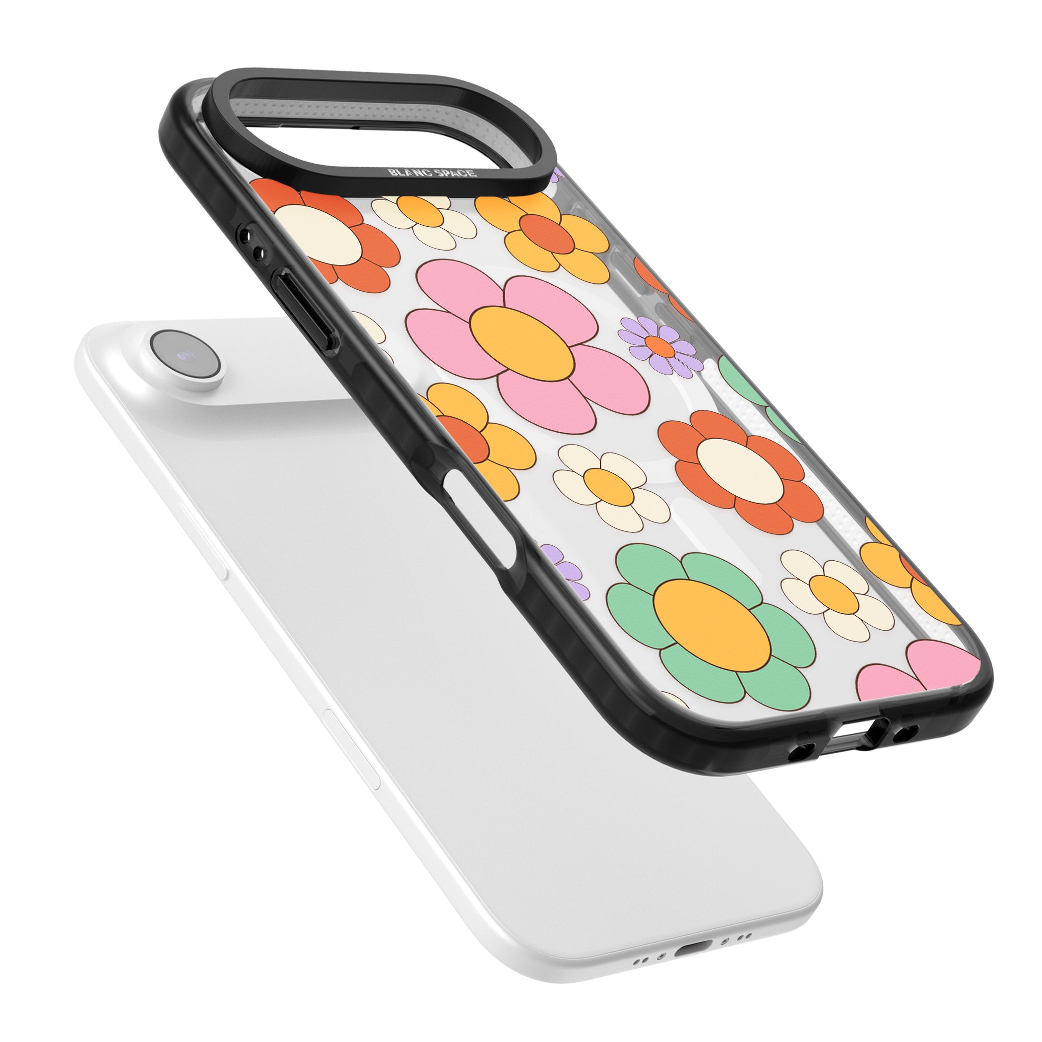 Groovy Blossoms iPhone 17 Air Impact Pro Black Phone Case Colours