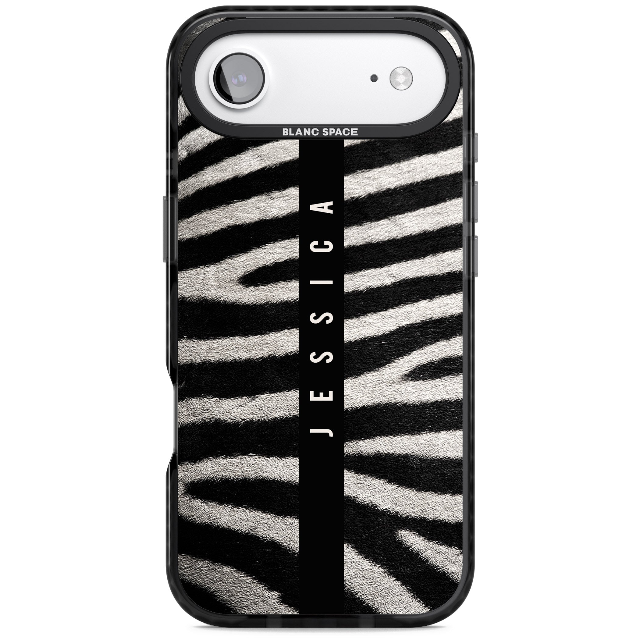 Personalised Zebra Print iPhone 17 Air Impact Pro Black Phone Case