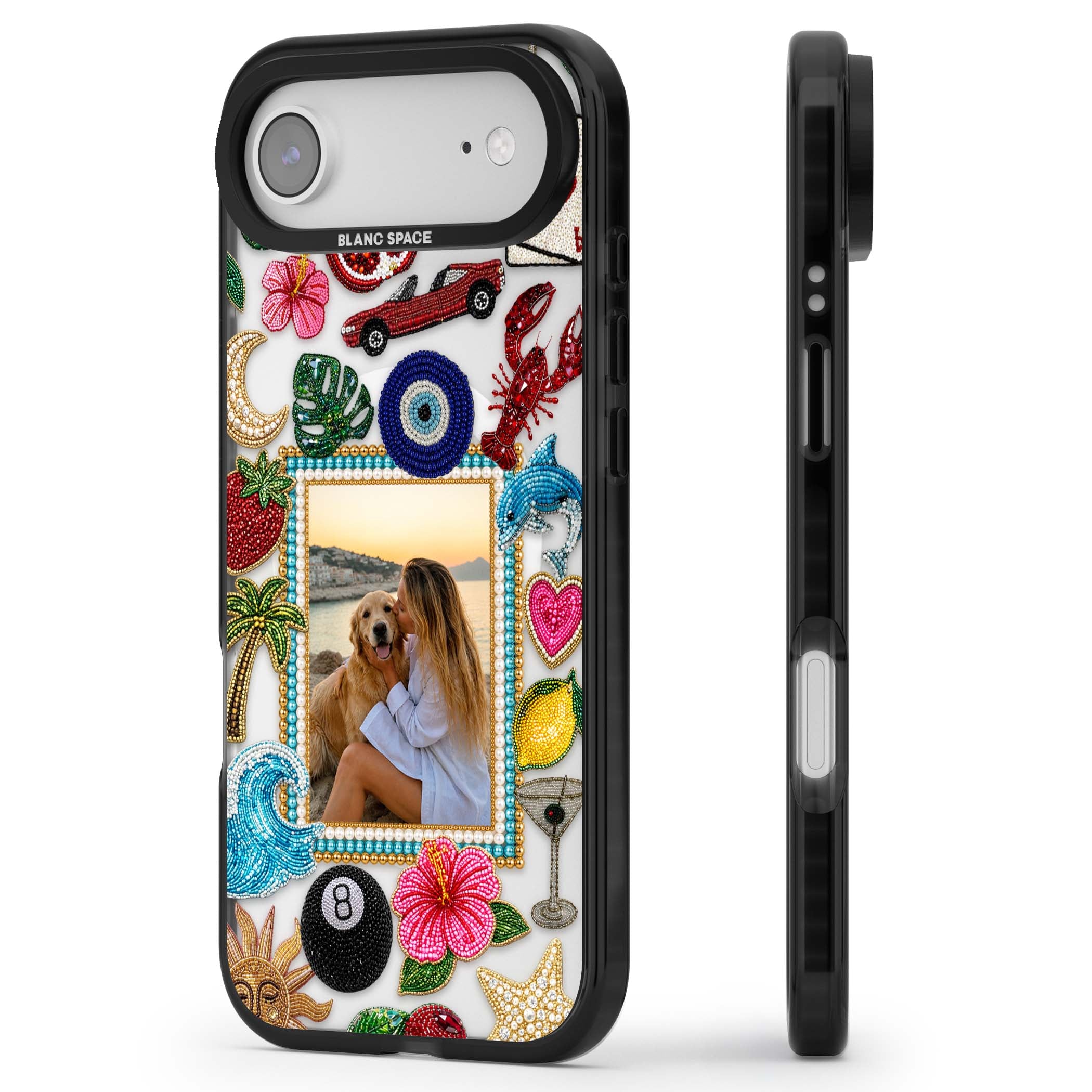 Beaded Photo coastal iPhone case | Black Impact Magsafe case for iPhone Air