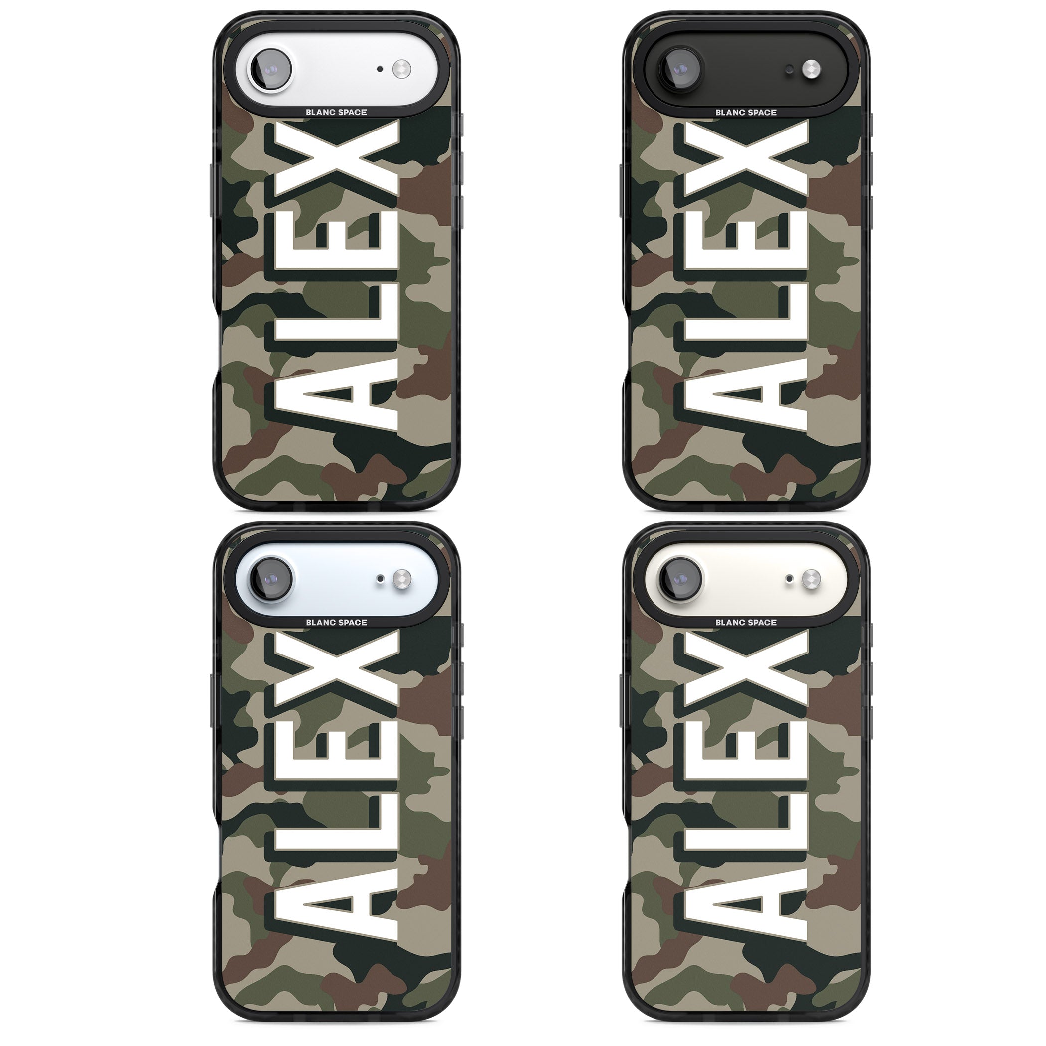 Personalised Classic Green Camo iPhone 17 Air Impact Pro Black Phone Case APT Impact Protection