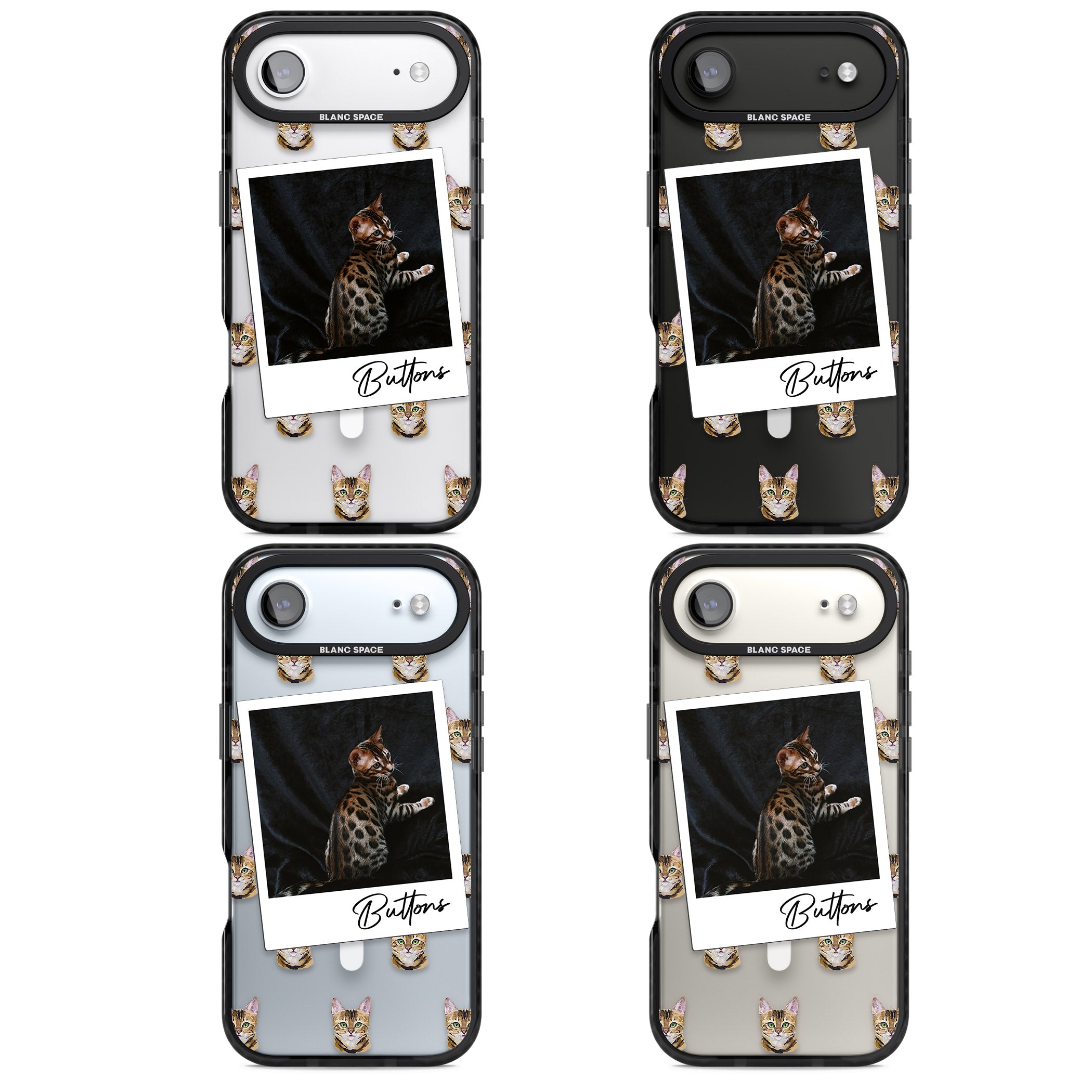 Personalised Bengal Cat Photo iPhone 17 Air Impact Pro Black Phone Case APT Impact Protection