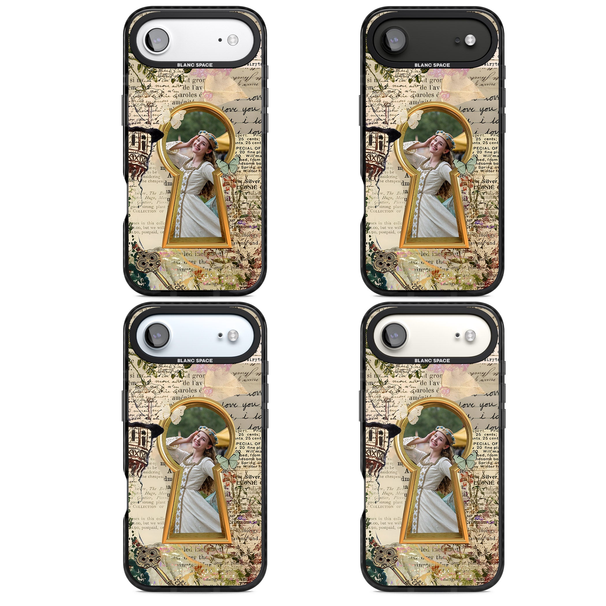 Personalised Bookpage Keyhole Frame iPhone 17 Air Impact Pro Black Phone Case APT Impact Protection