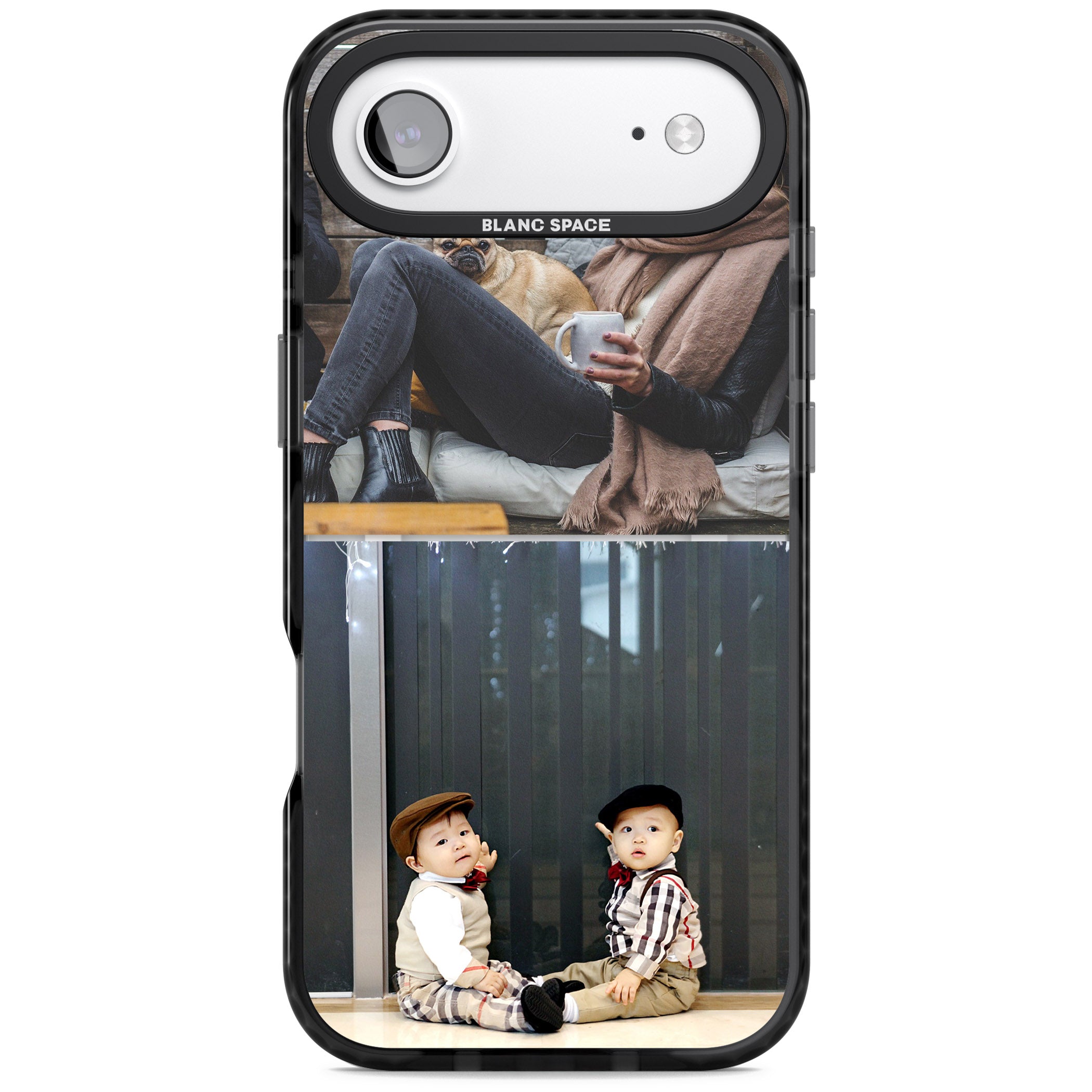 Personalised 2 Photo Grid iPhone 17 Air Impact Pro Black Phone Case