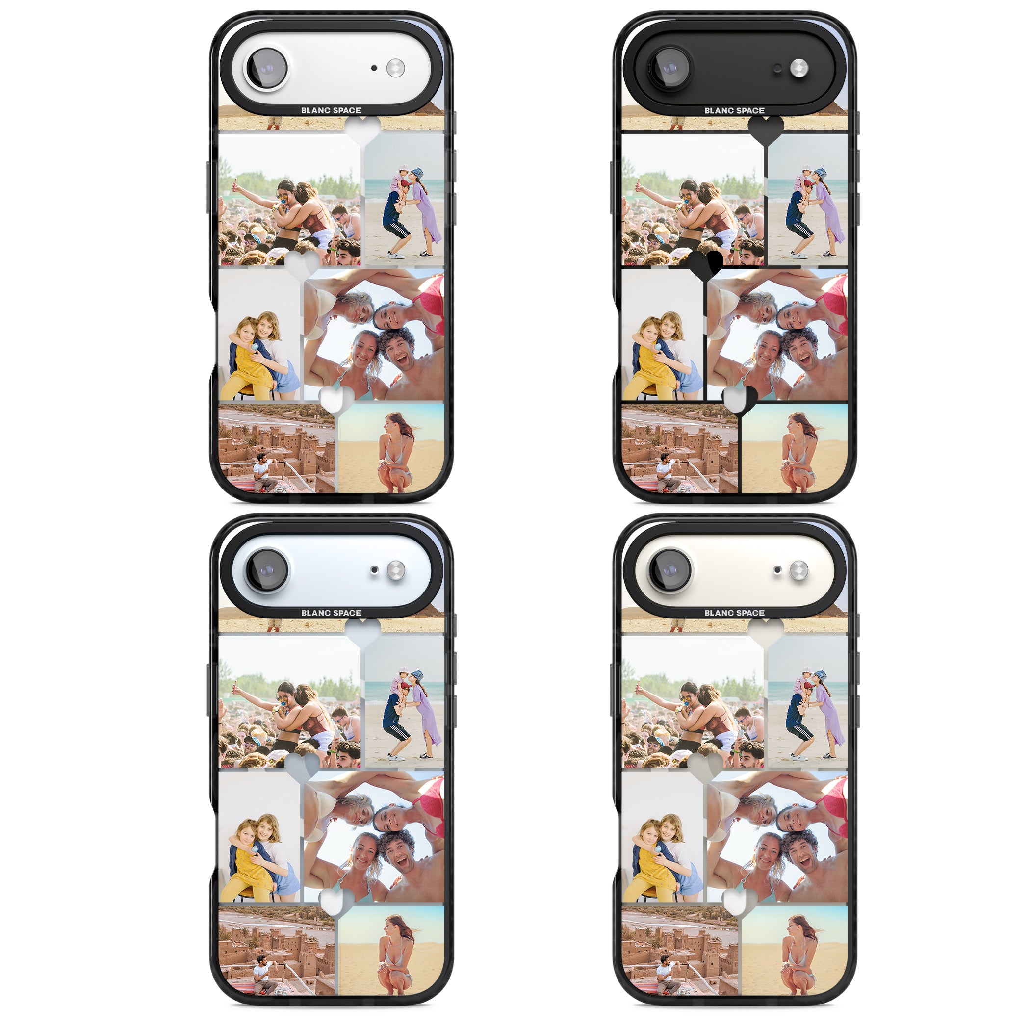 Personalised Heart Photo Grid iPhone 17 Air Impact Pro Black Phone Case APT Impact Protection
