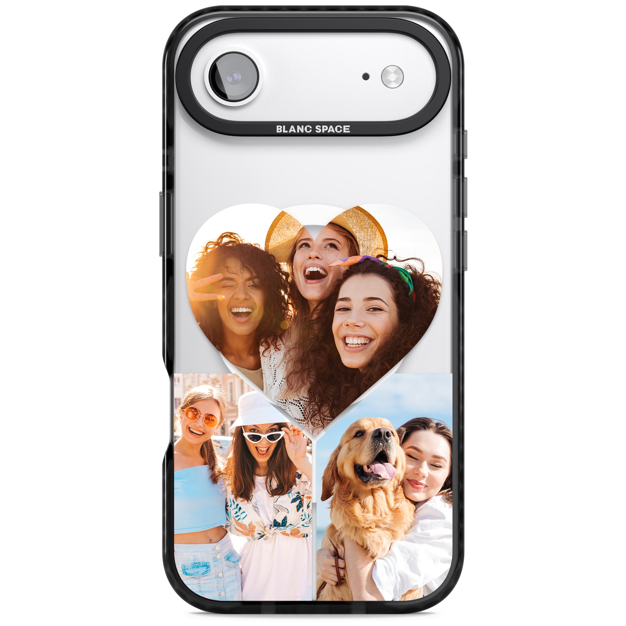 Personalised Heart Photo iPhone 17 Air Impact Pro Black Phone Case