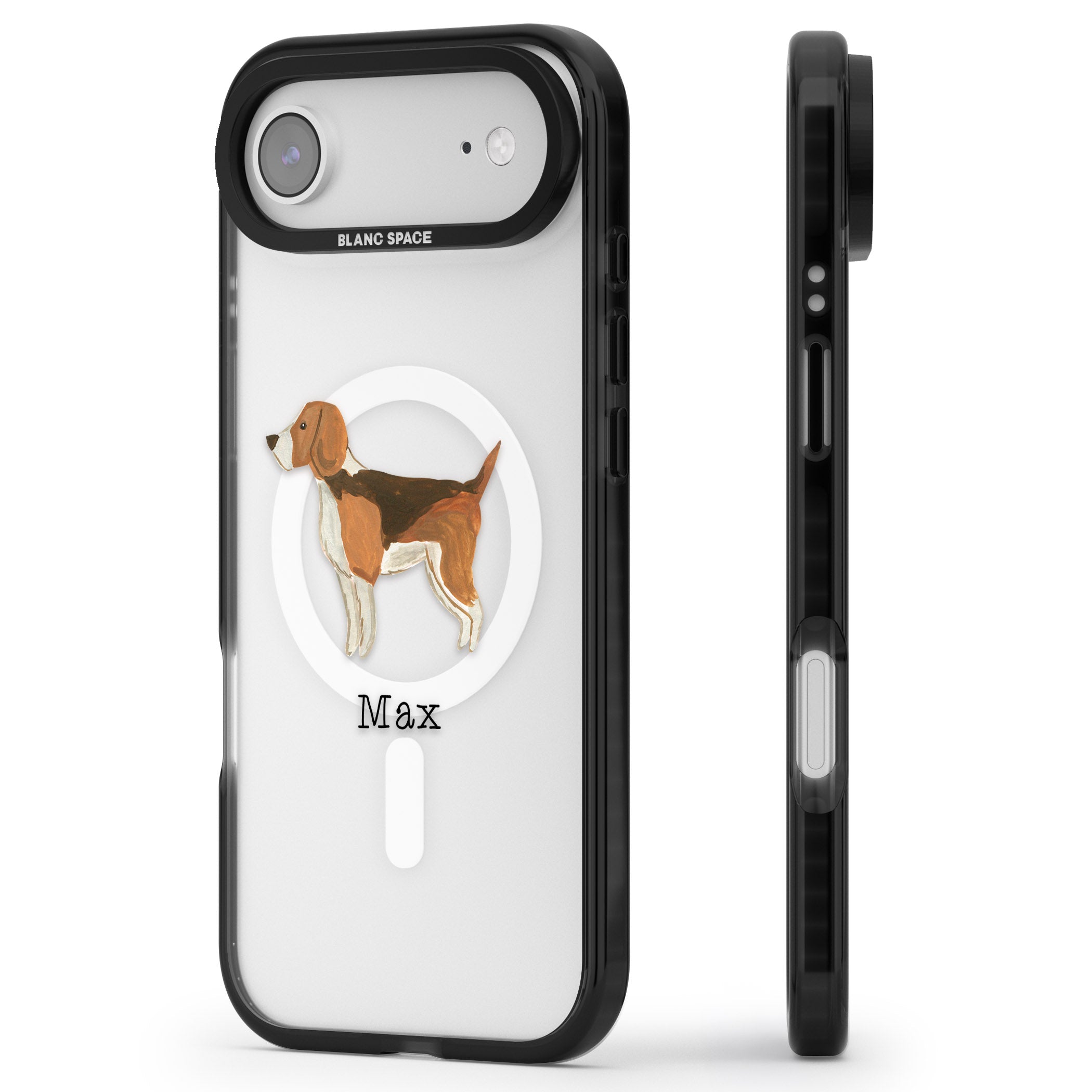 Personalised Beagle iPhone 17 Air Impact Pro Black Phone Case Side Profile