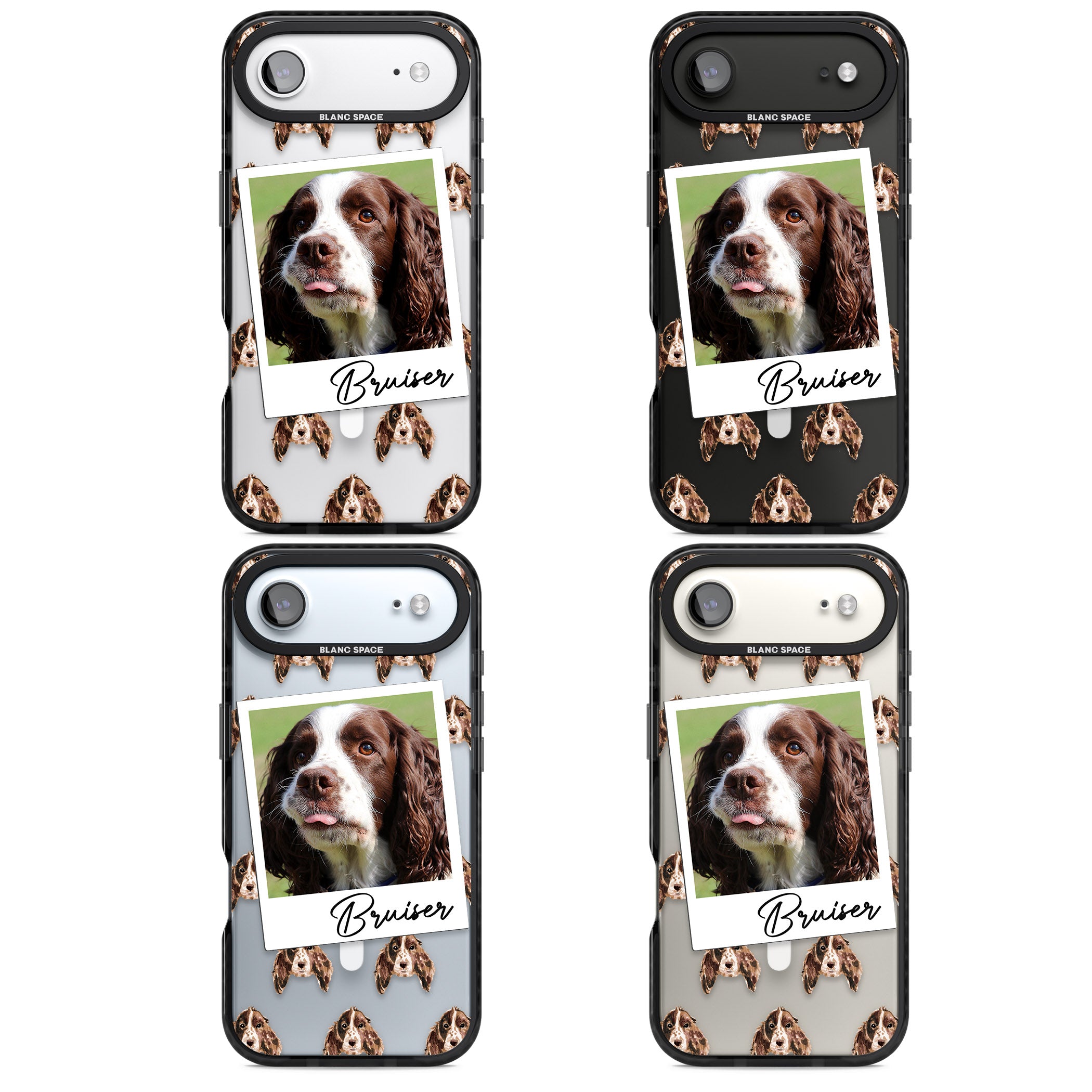 Personalised Springer Spaniel Instant Camera Photo iPhone 17 Air Impact Pro Black Phone Case APT Impact Protection