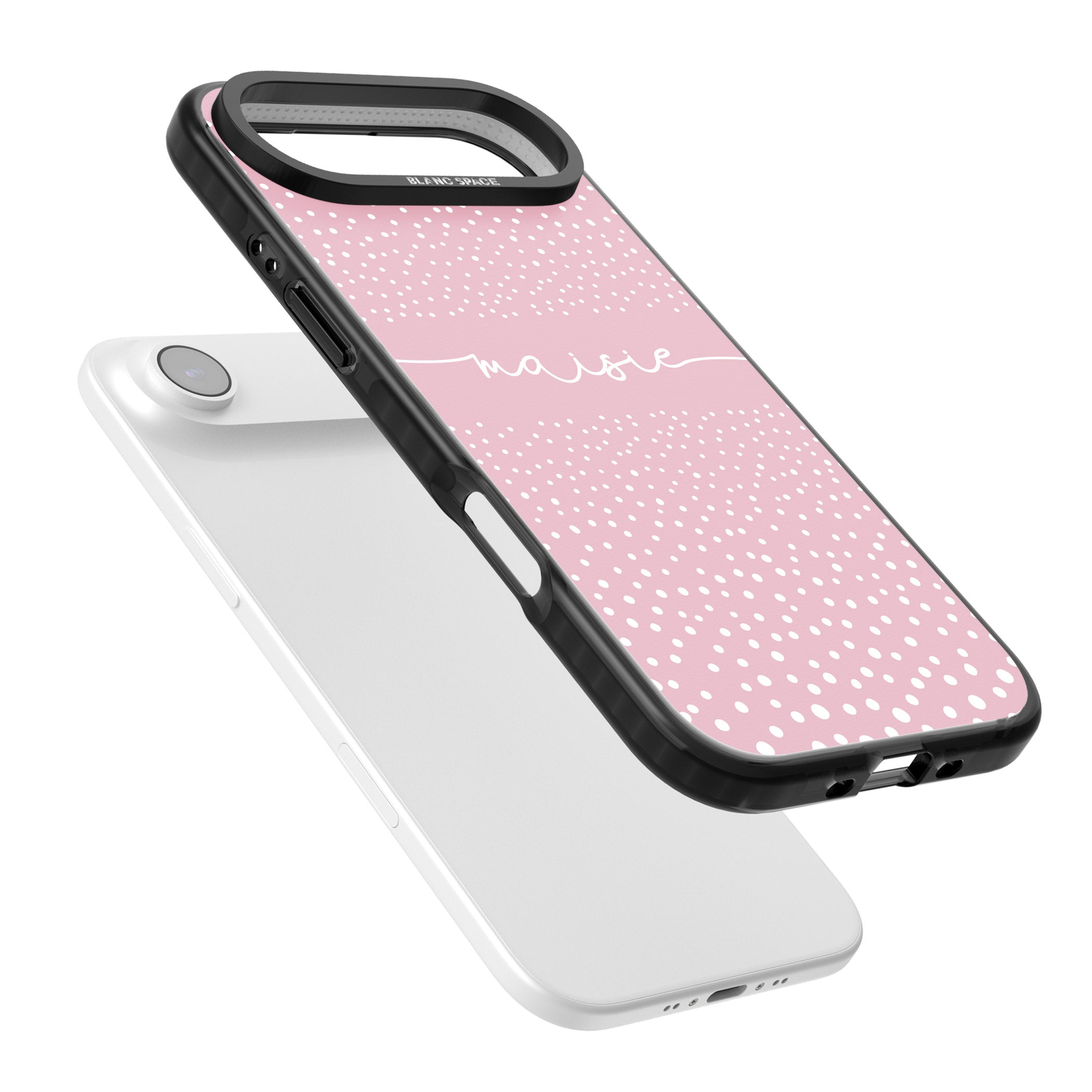 Personalised Pink Dots iPhone 17 Air Impact Pro Black Phone Case Colours