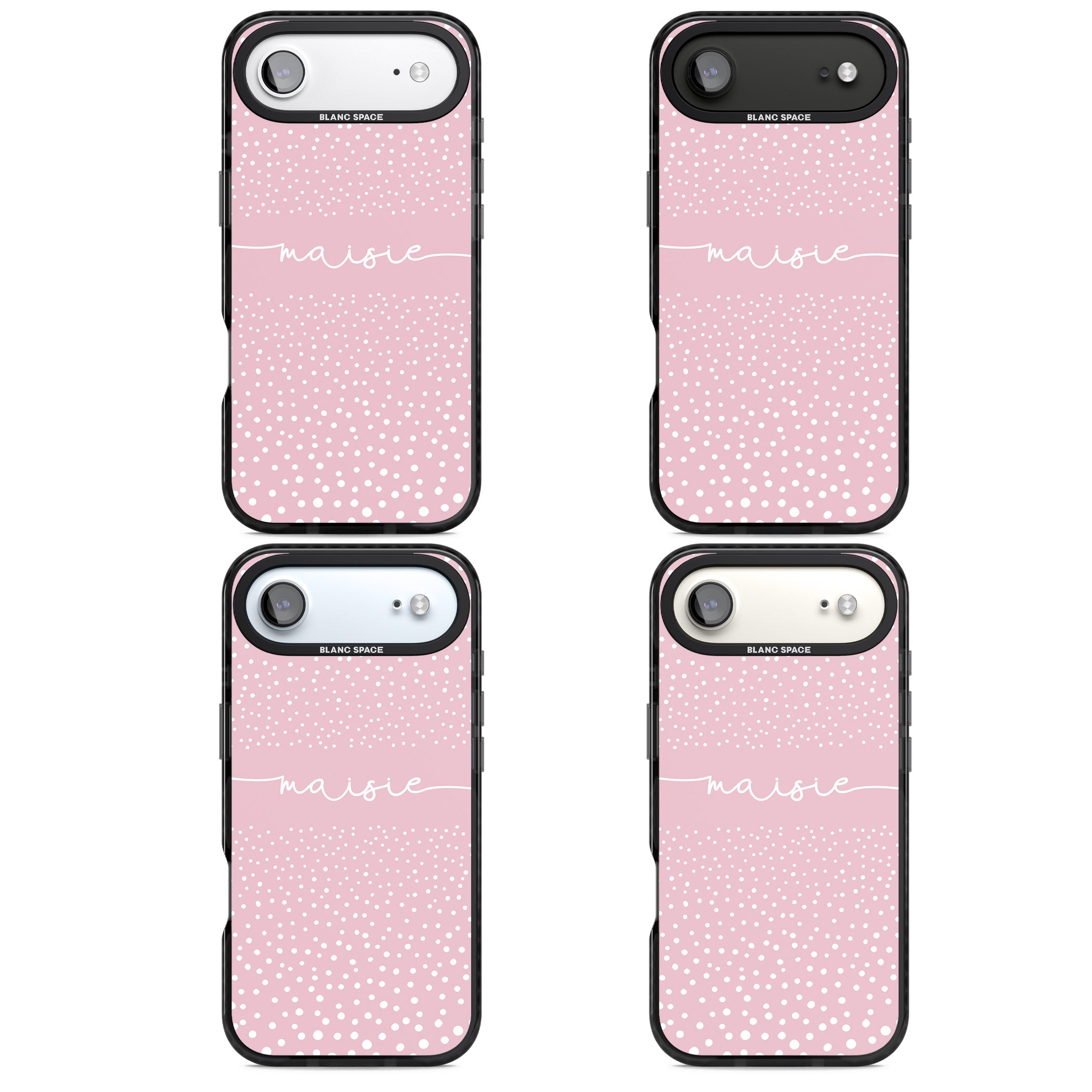 Personalised Pink Dots iPhone 17 Air Impact Pro Black Phone Case APT Impact Protection