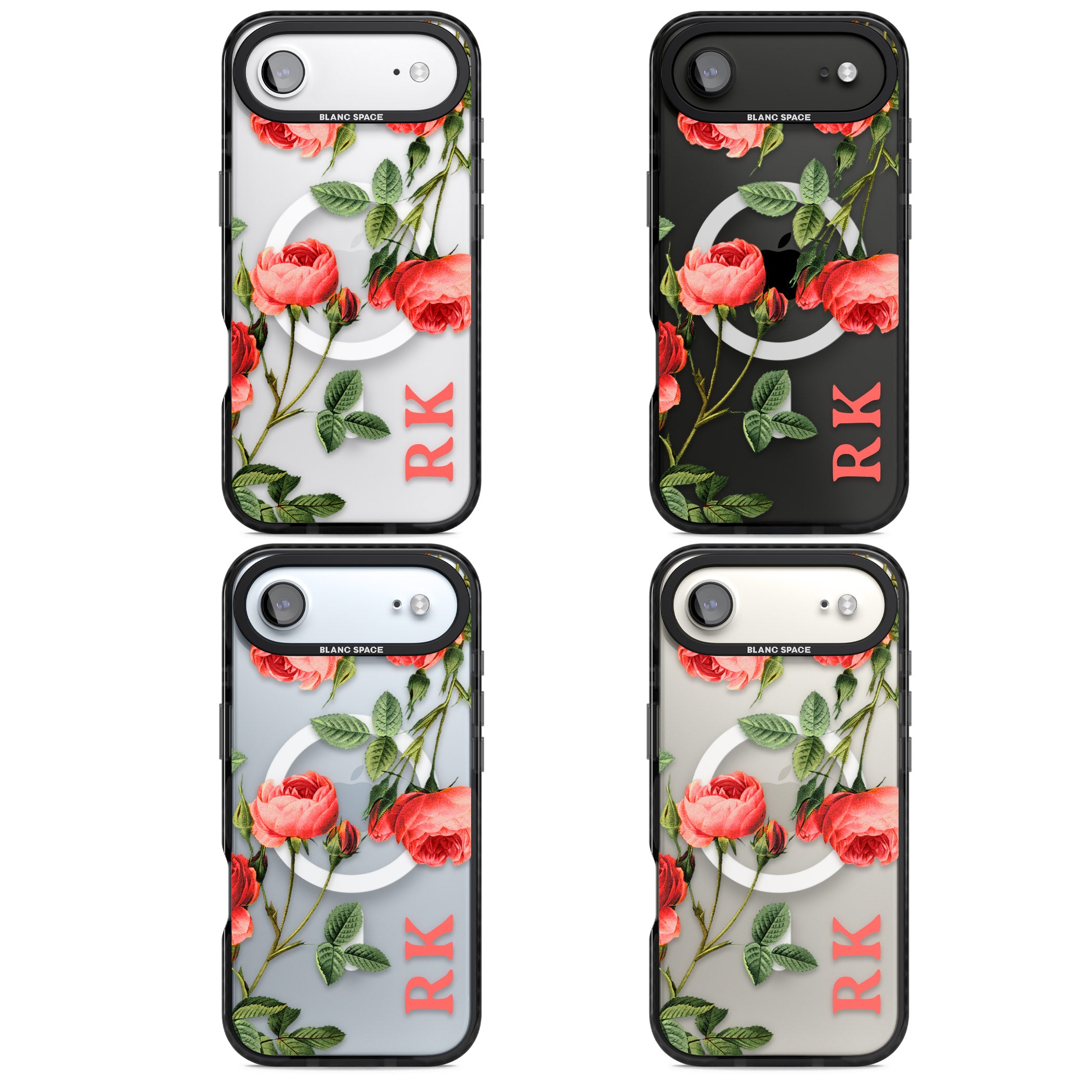 Personalised Vintage Floral Rose iPhone 17 Air Impact Pro Black Phone Case APT Impact Protection