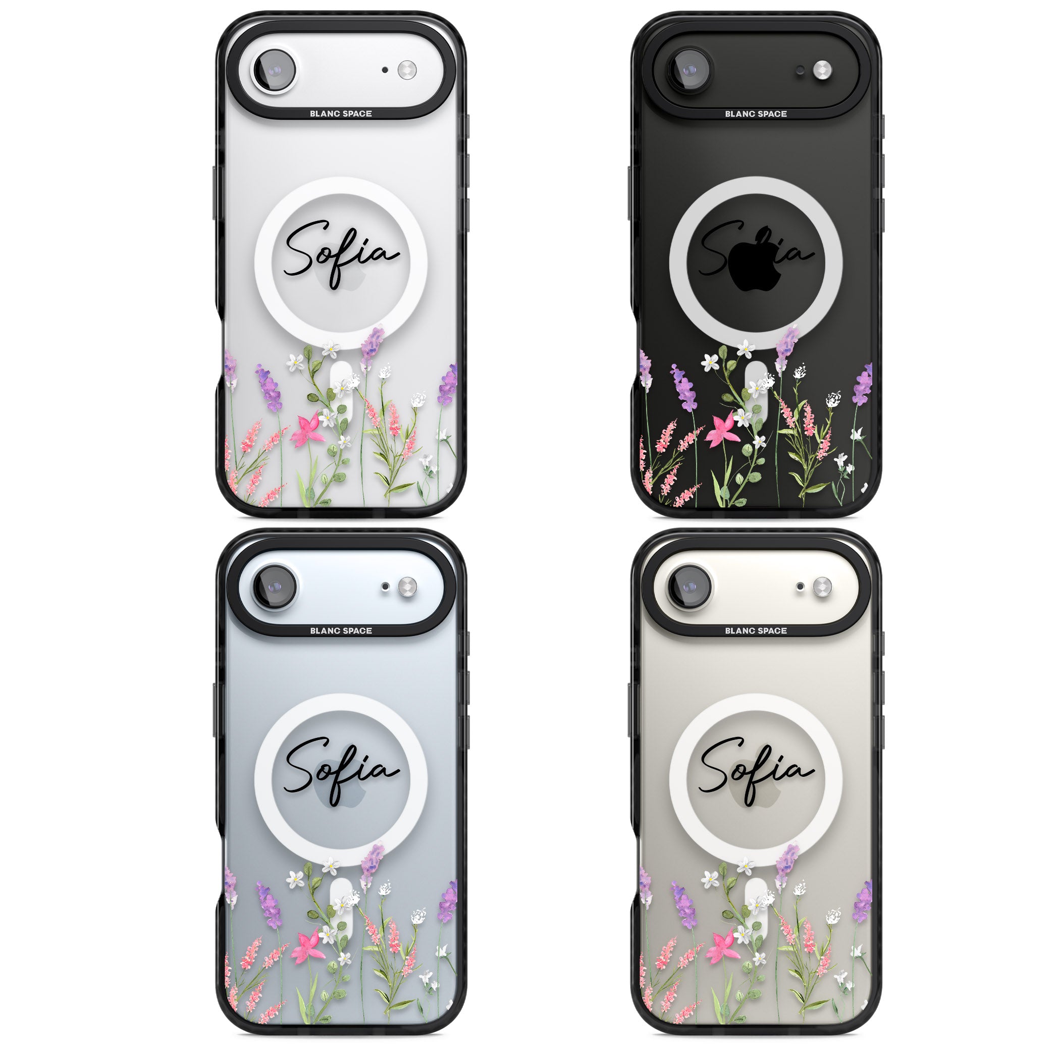 Personalised Lavender Wildflowers iPhone 17 Air Impact Pro Black Phone Case APT Impact Protection
