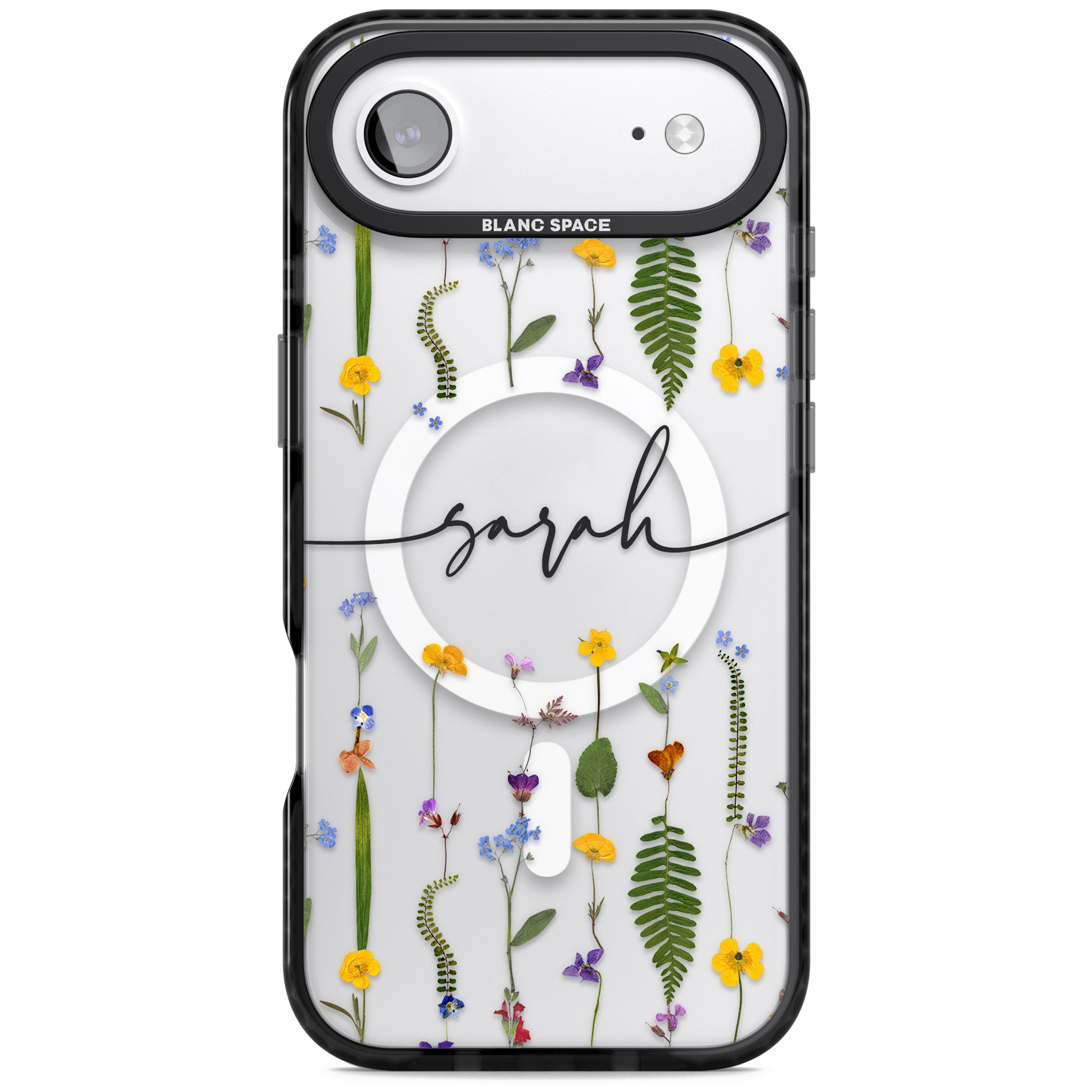 Personalised Wildflower Chain iPhone 17 Air Impact Pro Black Phone Case