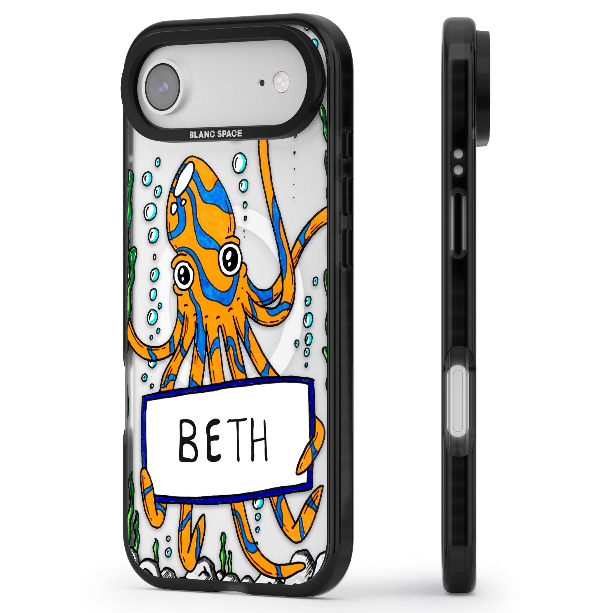 Personalised Octo iPhone 17 Air Impact Pro Black Phone Case Side Profile