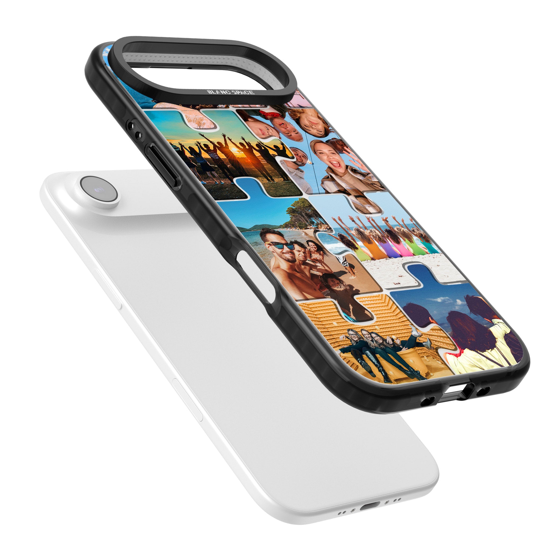 Personalised Jigsaw Photo Grid iPhone 17 Air Impact Pro Black Phone Case Colours