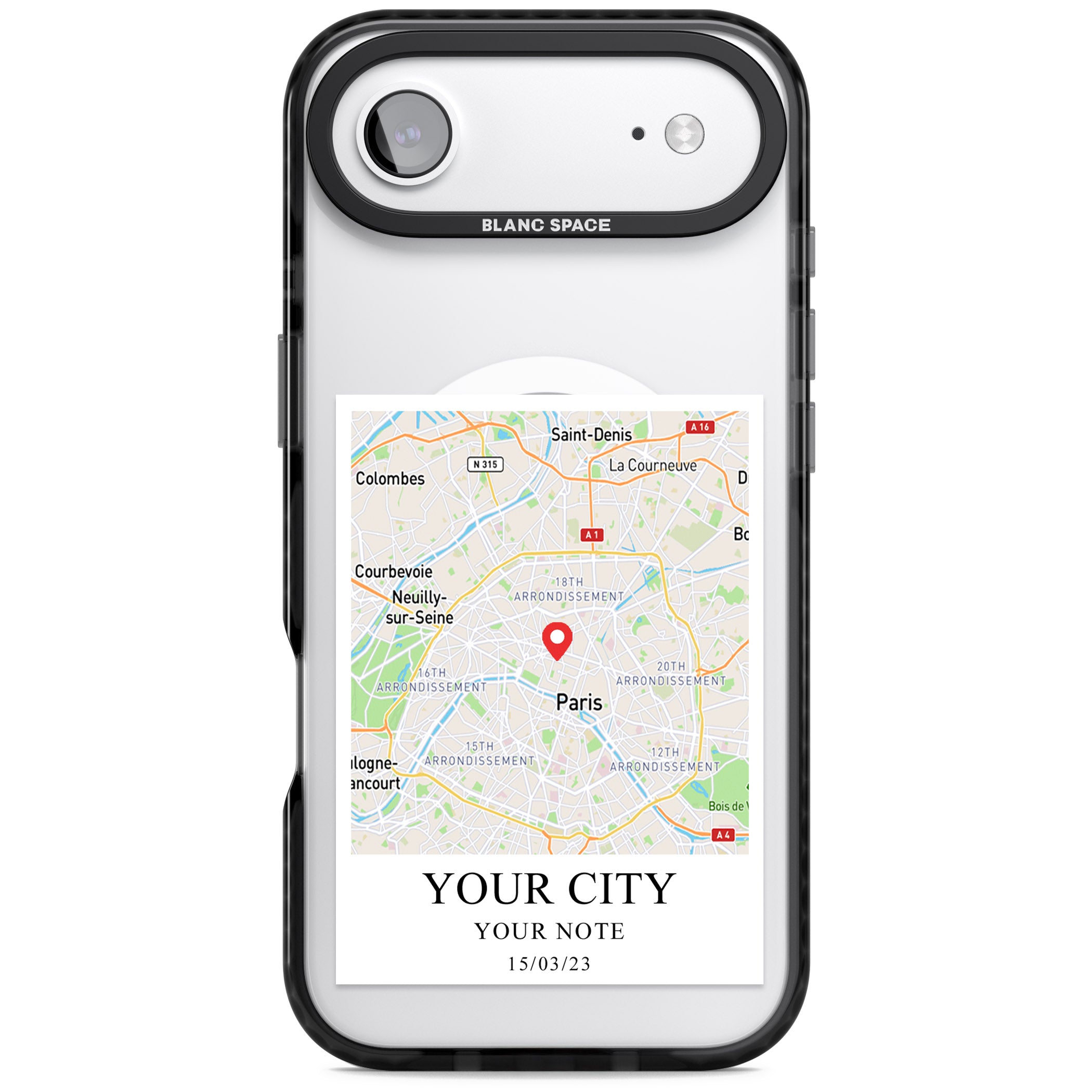 Personalised World Map iPhone 17 Air Impact Pro Black Phone Case