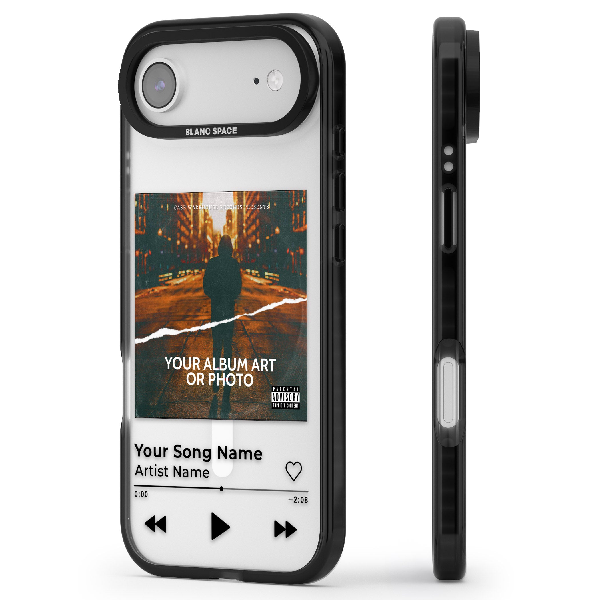 Personalised Album Art iPhone 17 Air Impact Pro Black Phone Case Side Profile