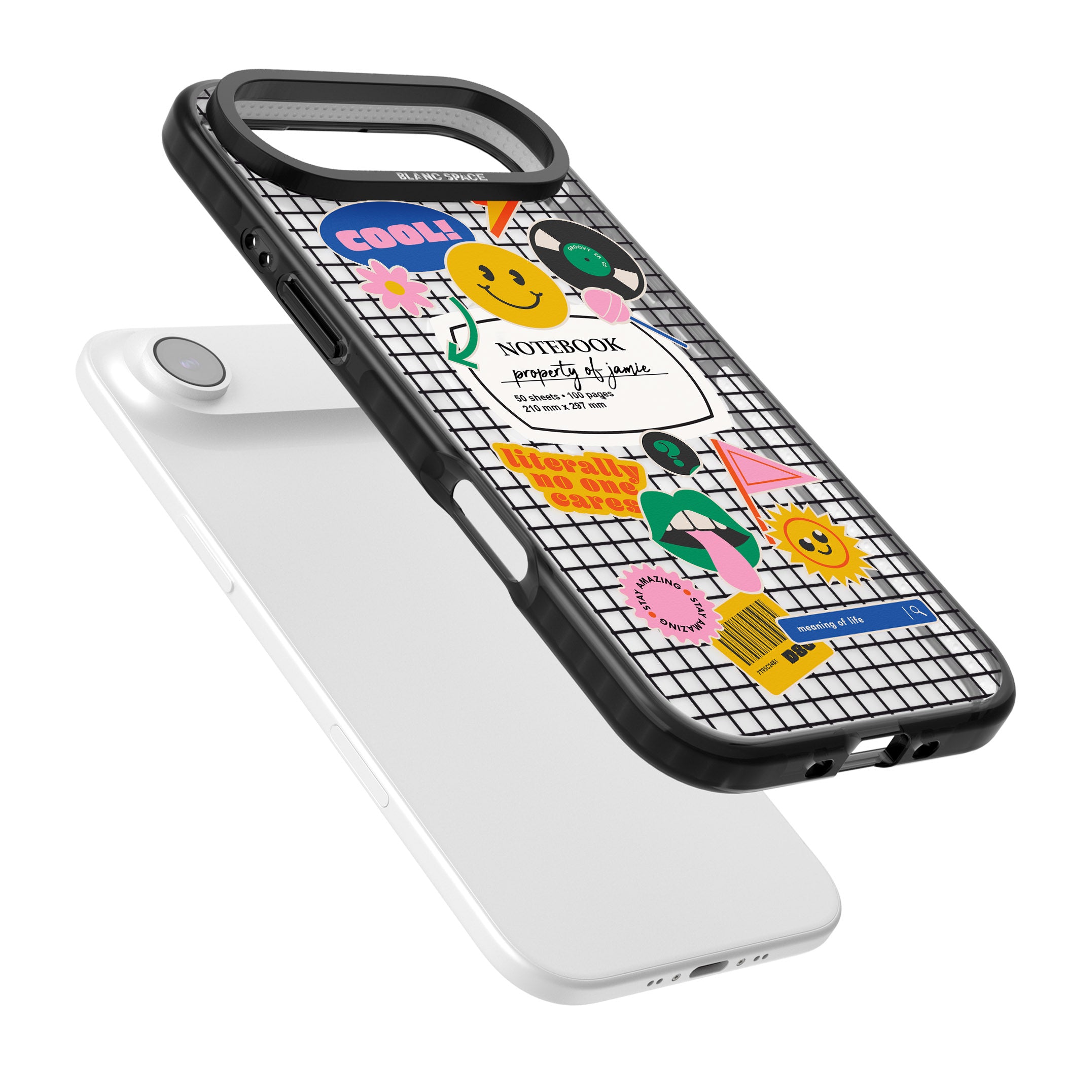 Personalised Sticker Mix Grid iPhone 17 Air Impact Pro Black Phone Case Colours