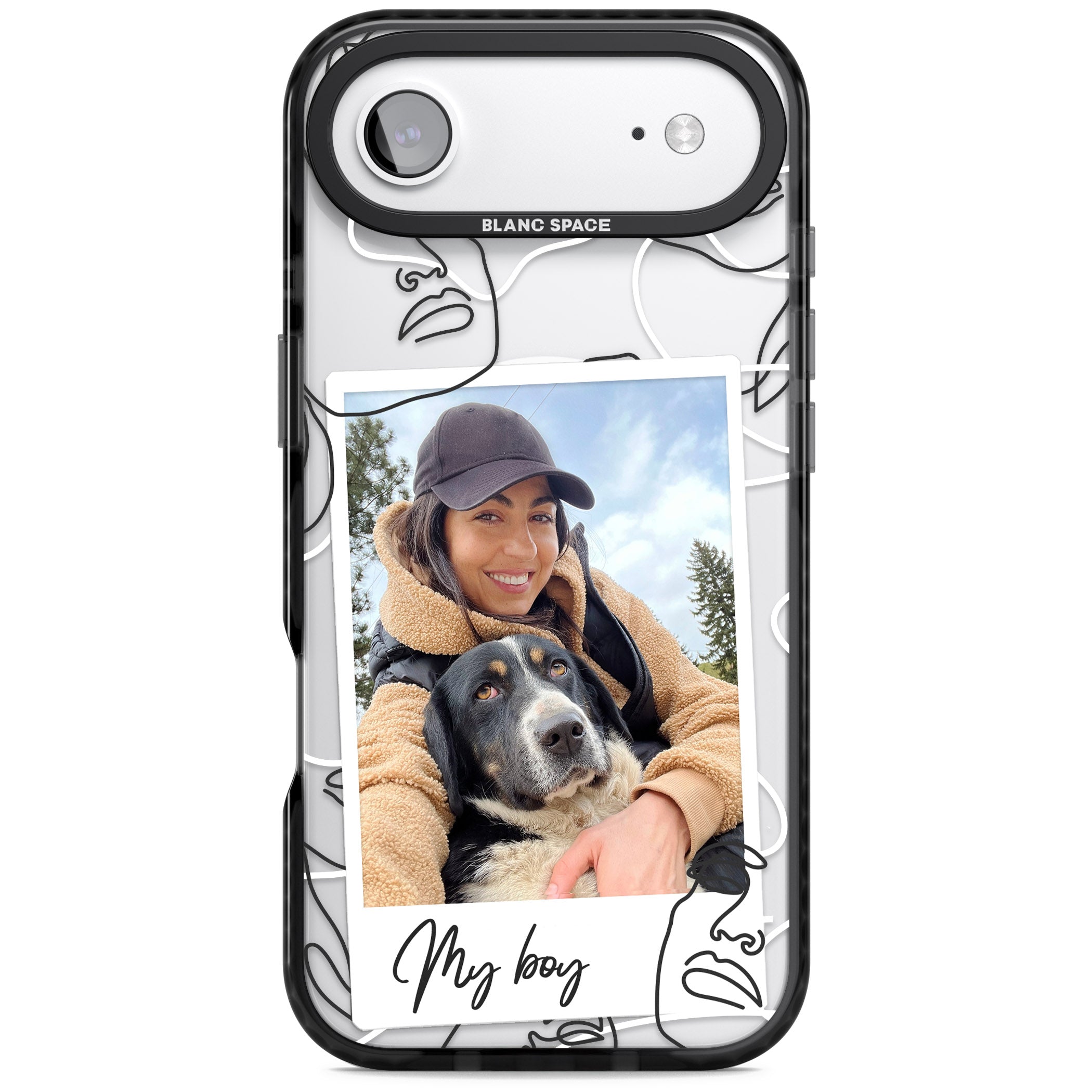 Personalised Abstract Faces Instant Photo iPhone 17 Air Impact Pro Black Phone Case