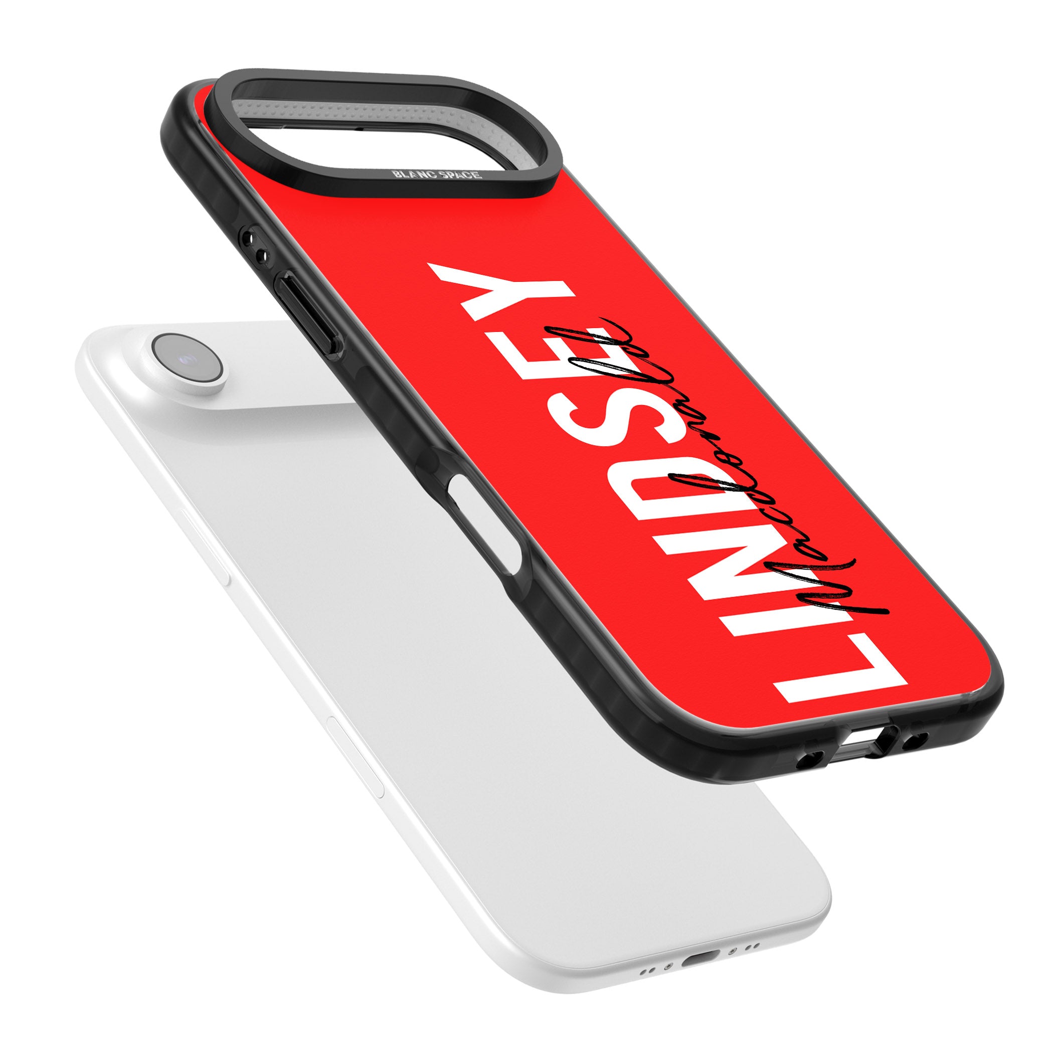 Personalised Bold Name: Red iPhone 17 Air Impact Pro Black Phone Case Colours